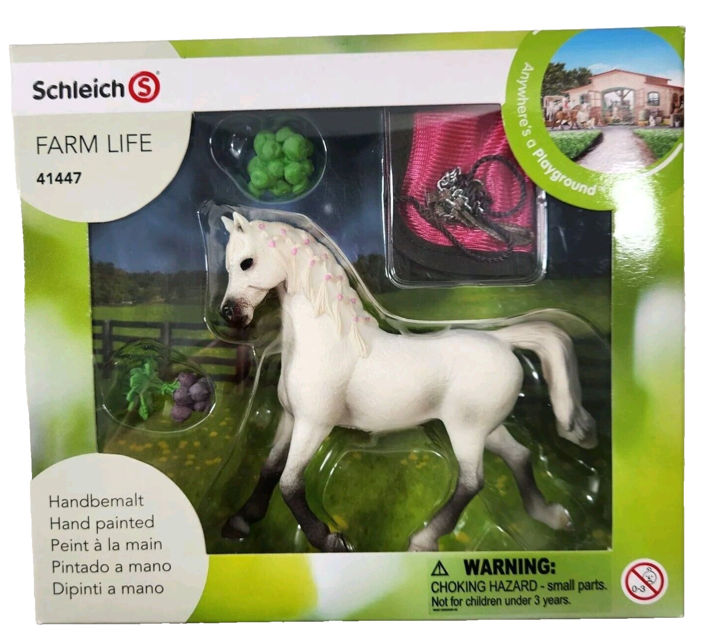 Schleich-S Farm Life 41447 Horses W/Blanket White Horse Arab NIB