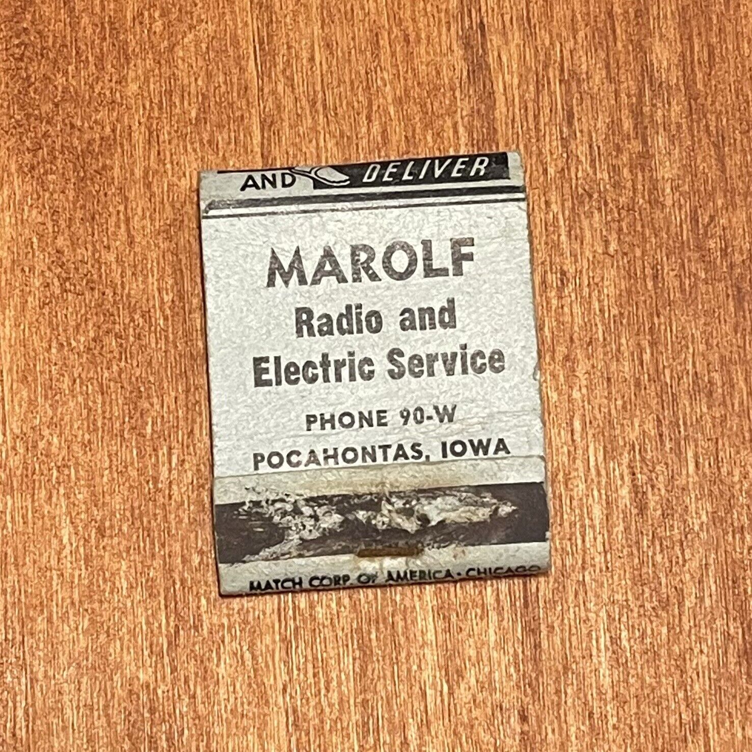 Marolf Radio And Electric Service Pocahontas IA Vintage Matchbook Cover