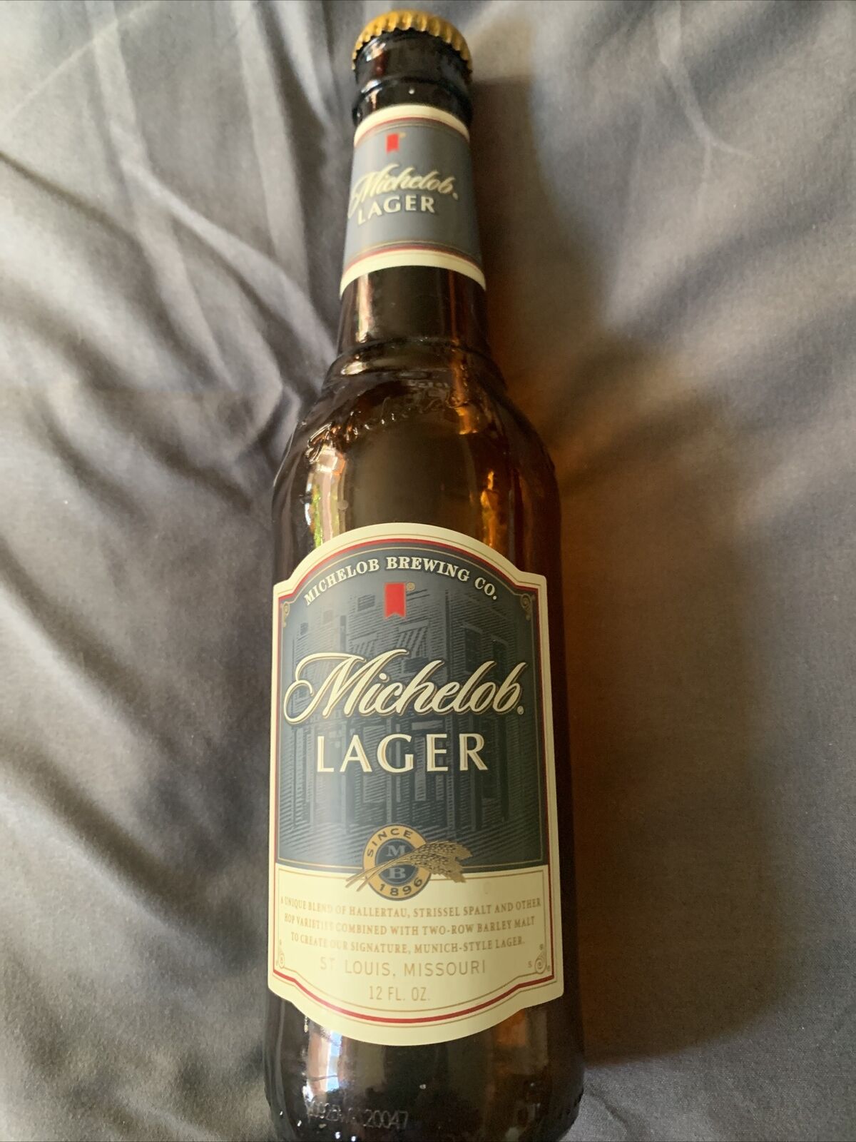 The Last michelob Lager beer Run bottled & cap