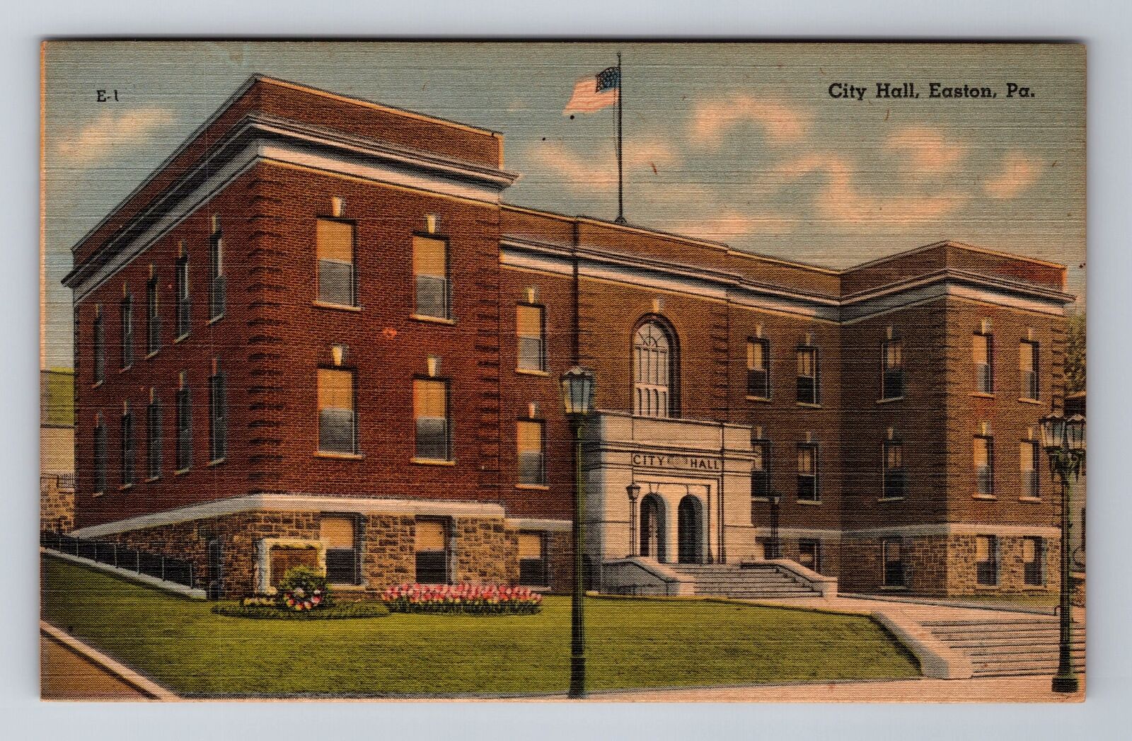 Easton PA-Pennsylvania, City Hall Building, Antique Vintage Souvenir Postcard