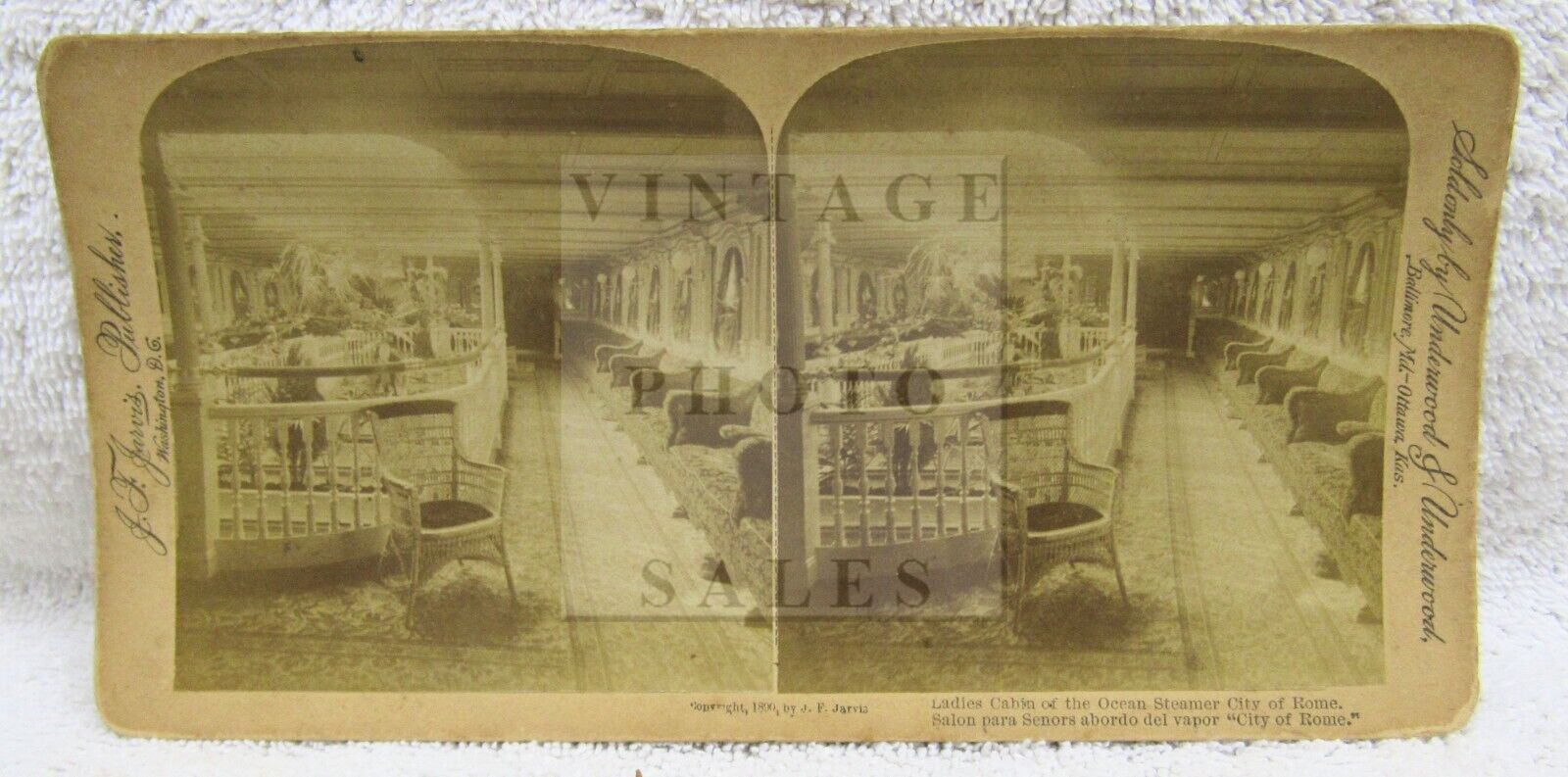 Old Ladies Cabin City Of Rome Ocean Steamship Liner Ship Photo Stereoview Card