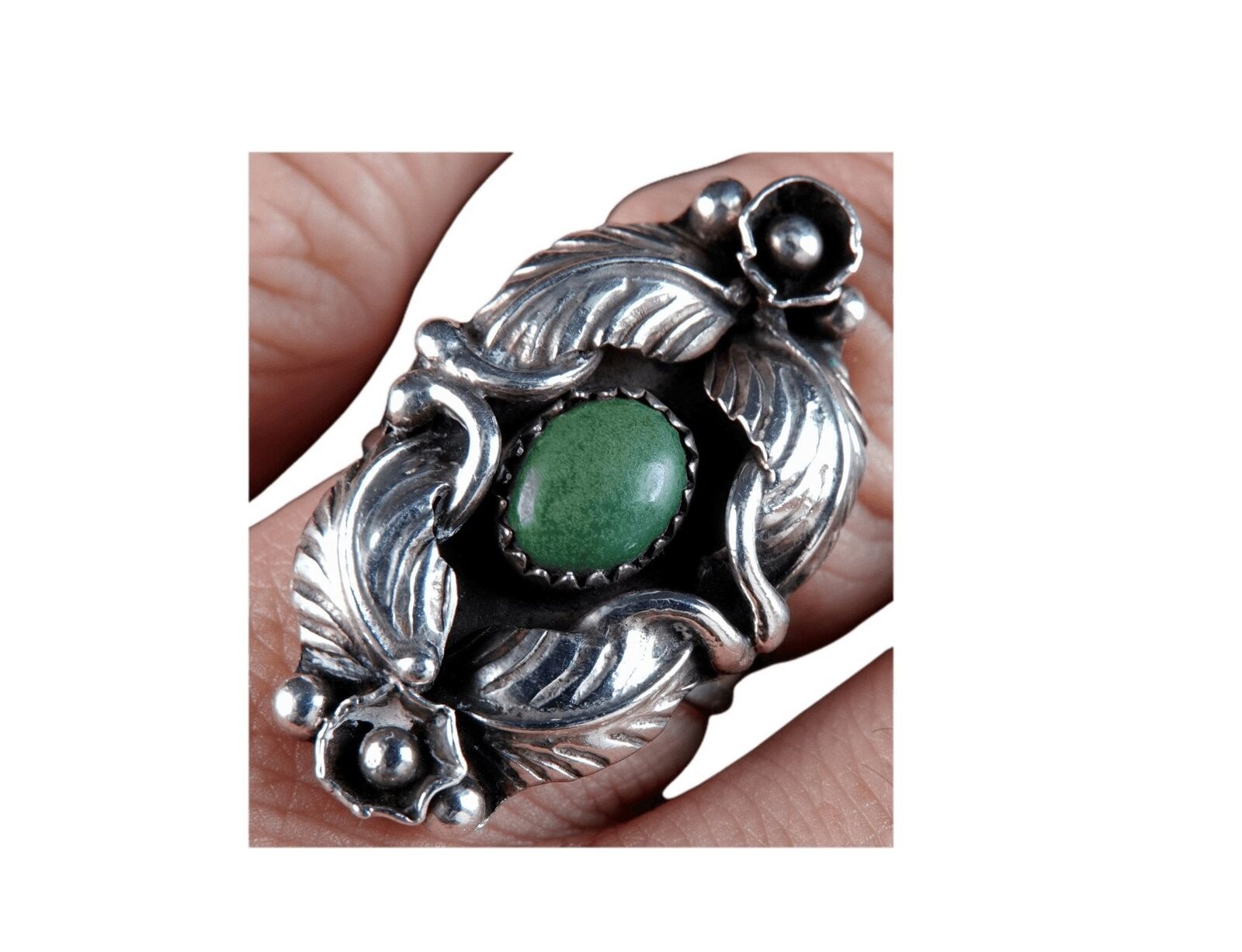 Sz9.25 Women\'s Vintage Navajo sterling/turquoise ring