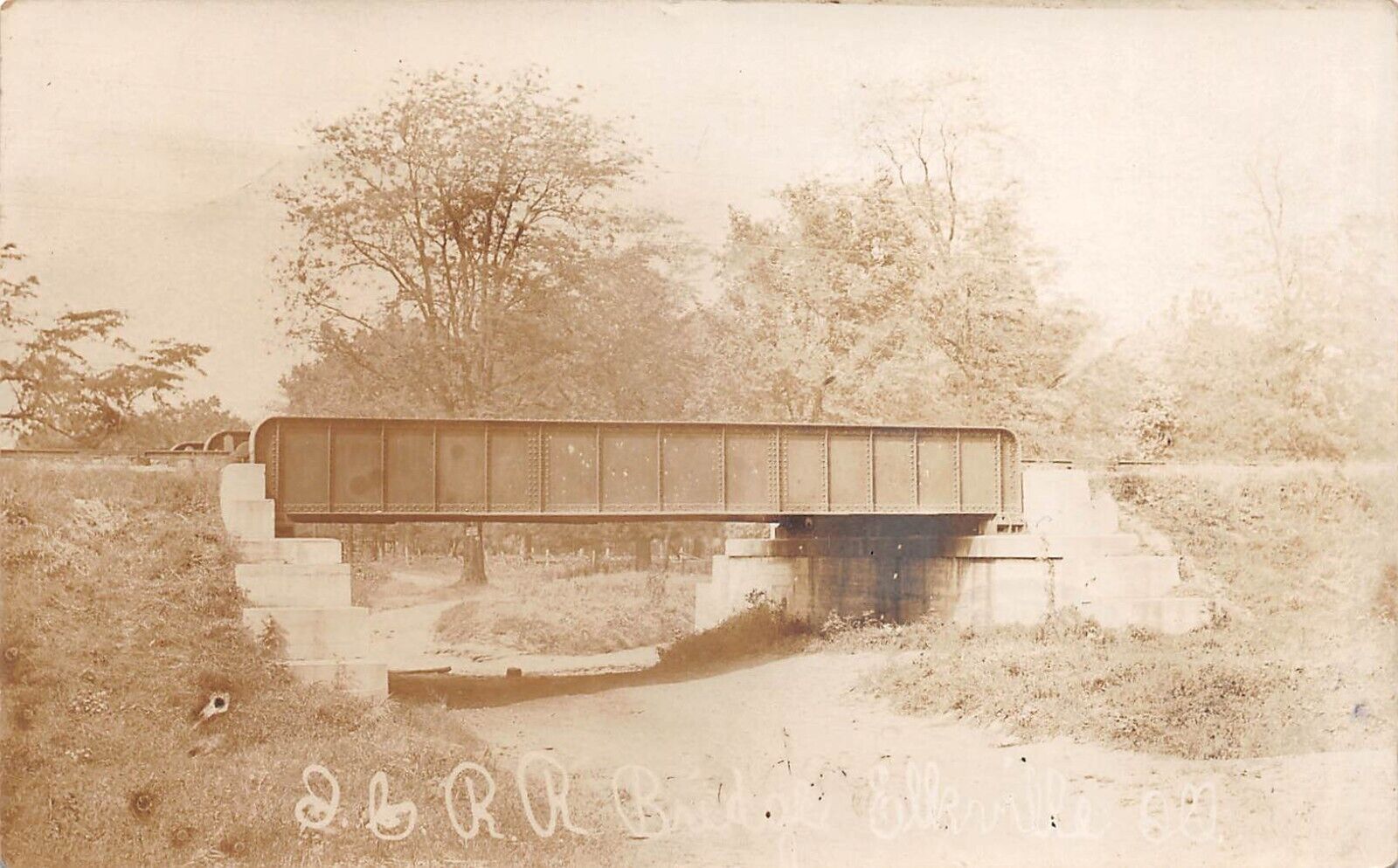 RPPC Railroad Bridge Elkville Illinois 1902 Photo Postcard
