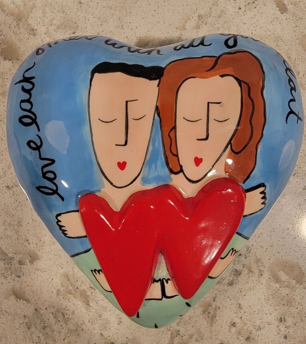 Heart Sandra Magsamen Ceramic - Love Each Other With All Your Heart - Silvestri 