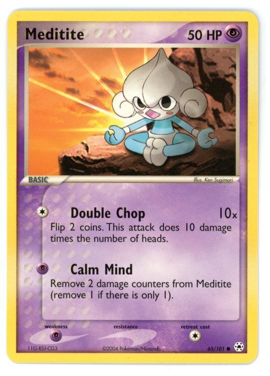 Meditite 65/101 EX Hidden Legends Pokemon Card