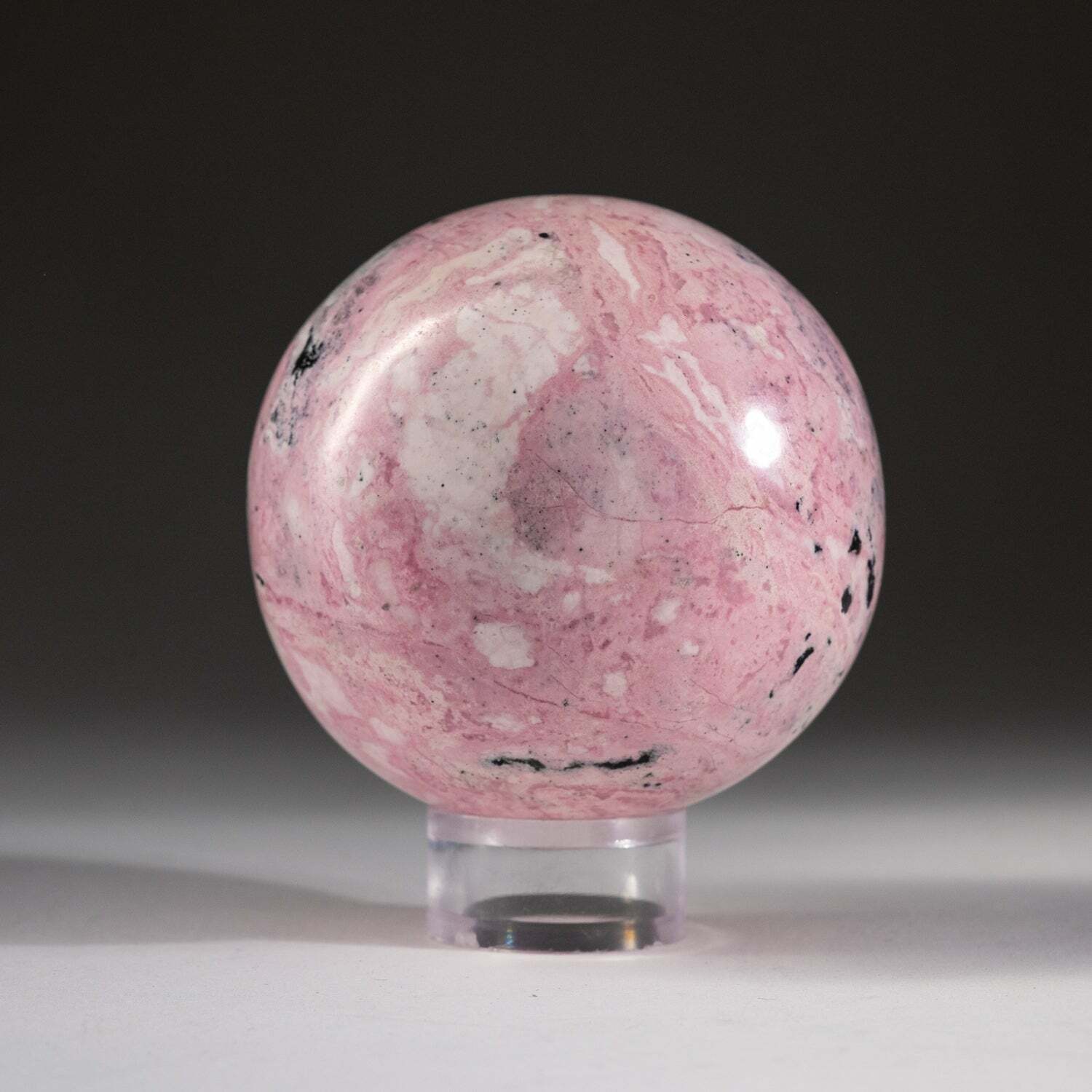 Polished Rhodonite Small Sphere from Peru (416 grams)