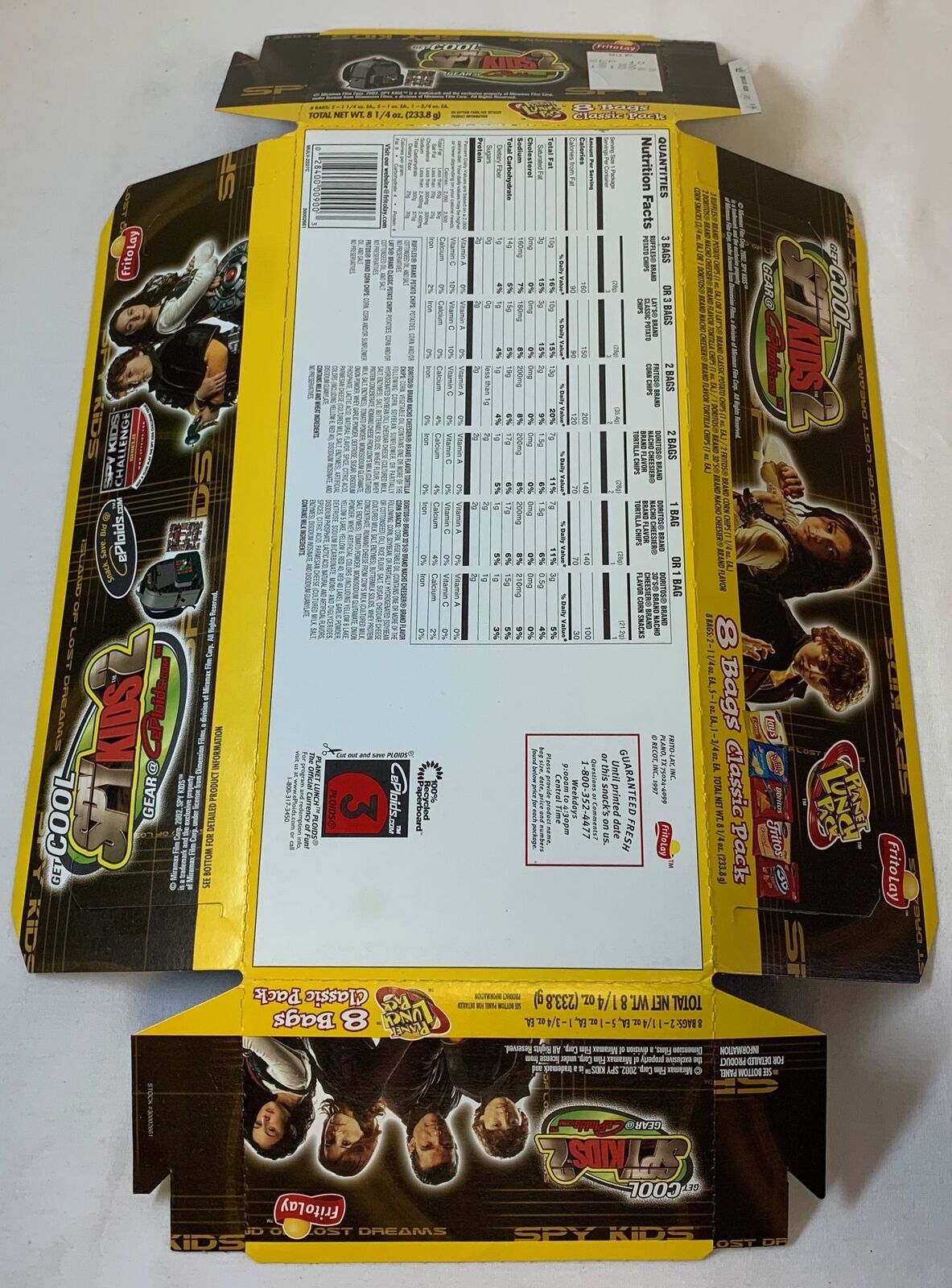 2002 Frito Lay potato chips classic pack box ~ SPY KIDS 2