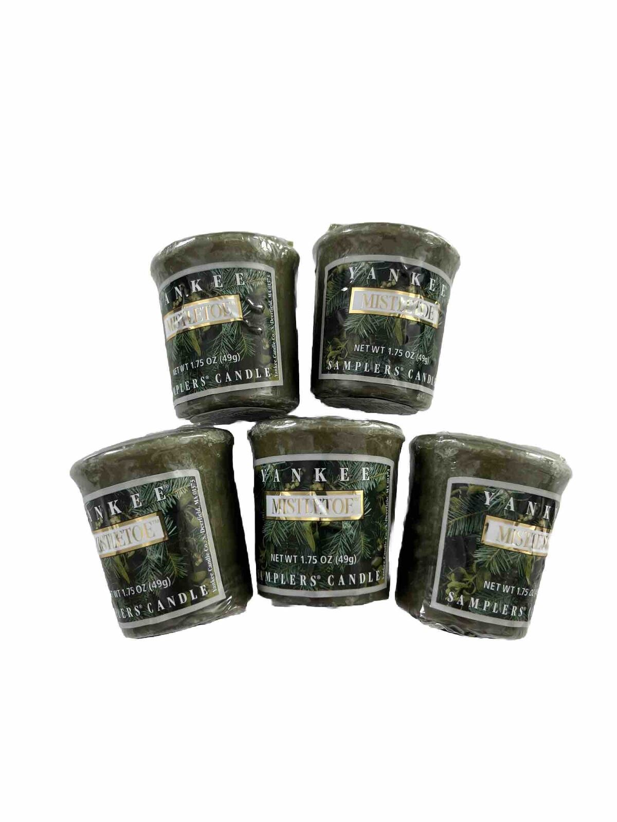 Yankee Candle Mistletoe Scented Lot of 5 Sealed Votive Candles Christmas