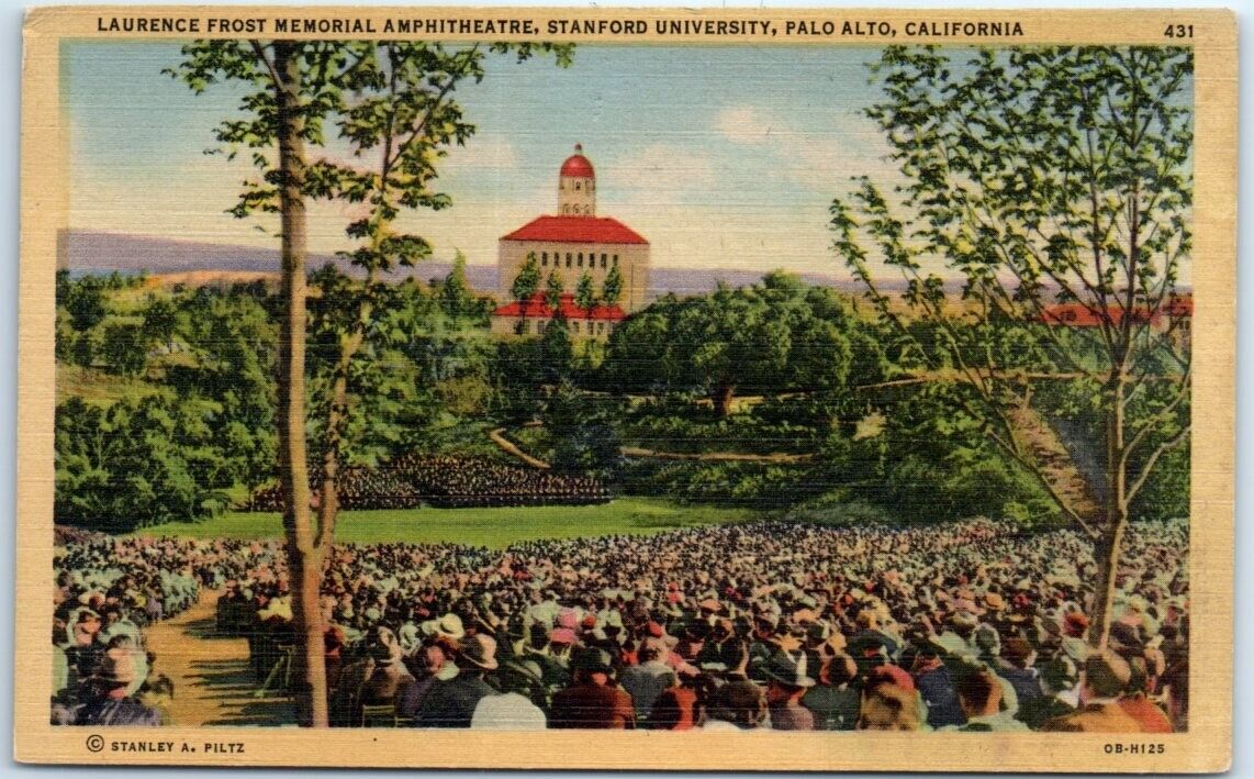 Postcard - Laurence Frost Memorial Amphitheatre, Stanford University, Palo Alto