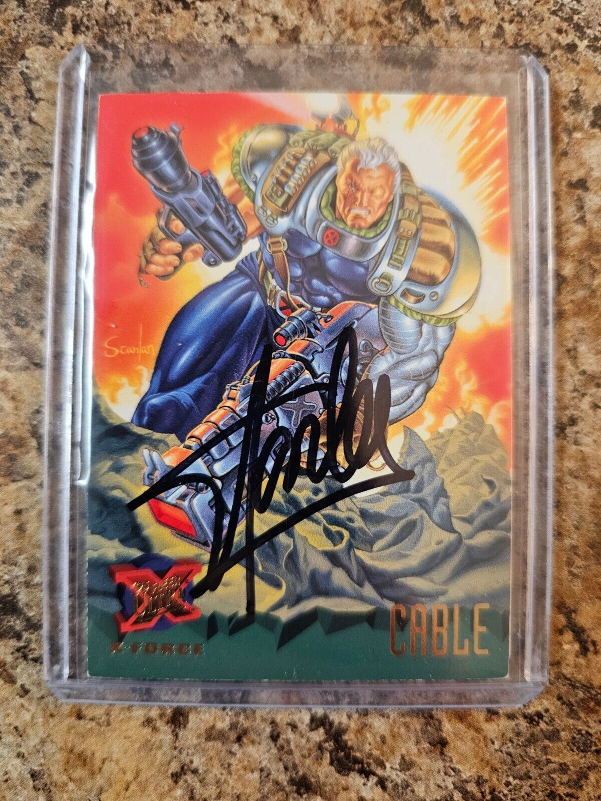 1995 Fleer Ultra CABLE X-Force #113 *Signed By Stan Lee* W/ COA Marvel Comics 