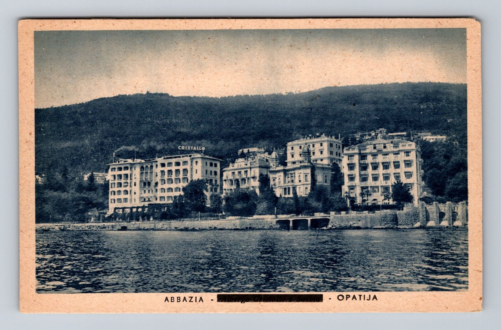 Abbazia Opatija Croatia, Hotel Cristallo Antique Souvenir Vintage c1910 Postcard