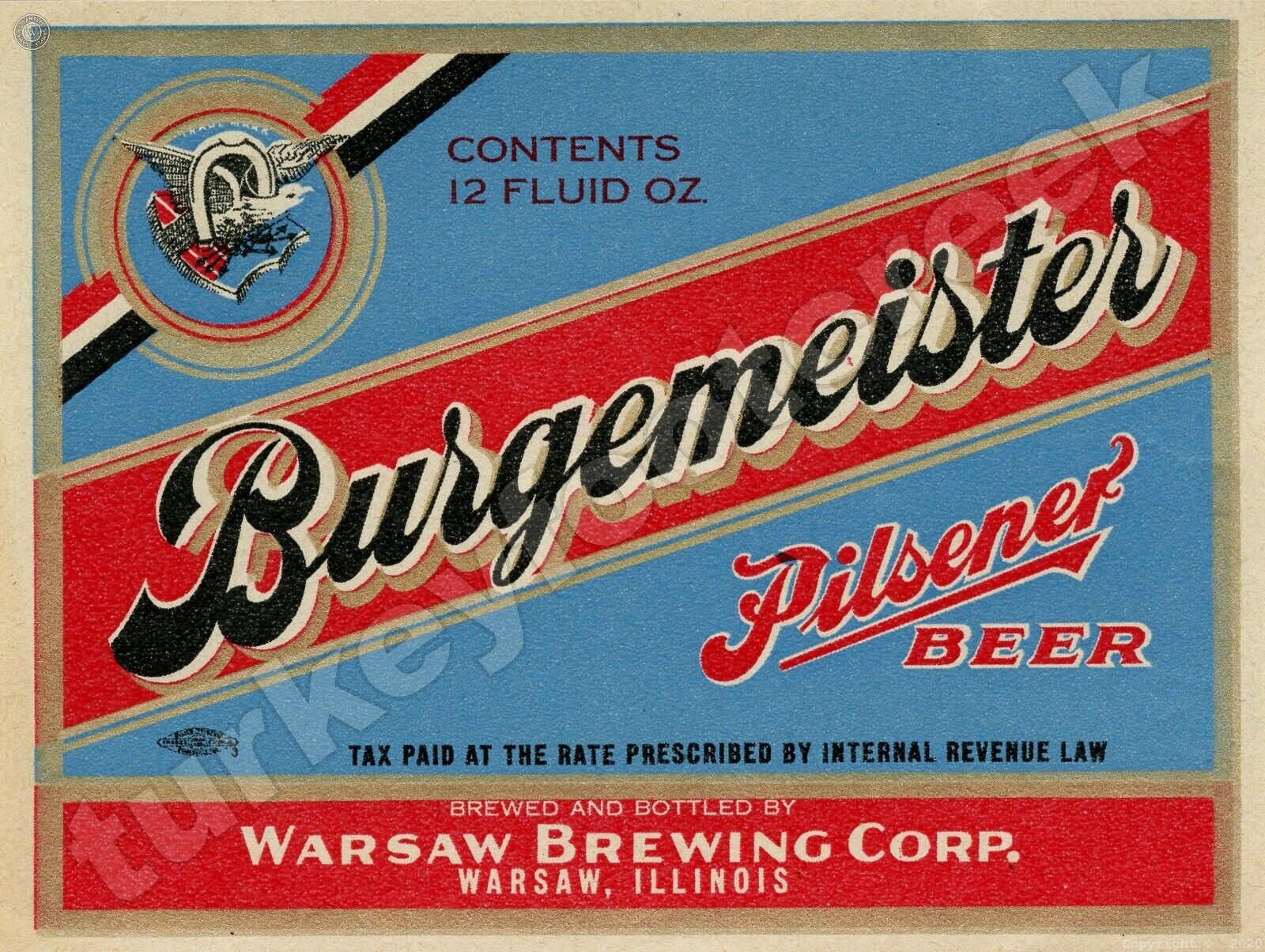 Burgemeister Pilsener Beer Label 9\