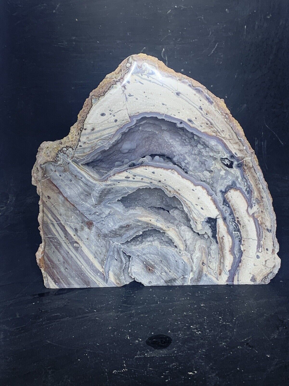 Large Dugway Geode Polished Half ( Utah ) 5.9 Lbs