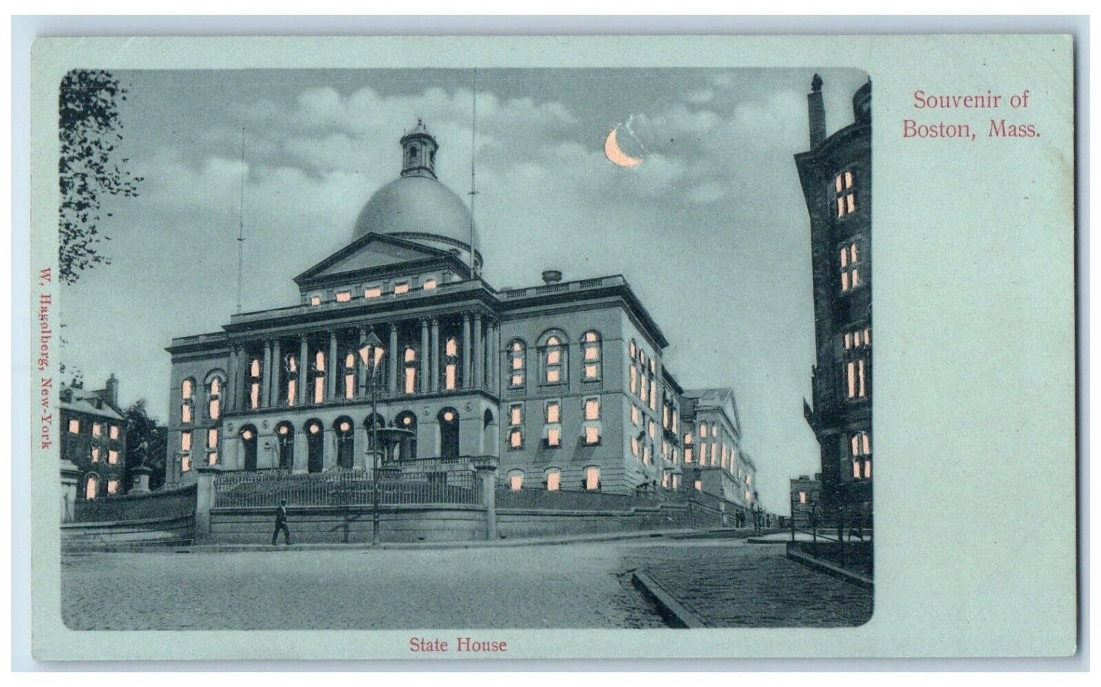 c1905 State House Crescent Boston Massachusetts MA HTL Hold To Light Postcard