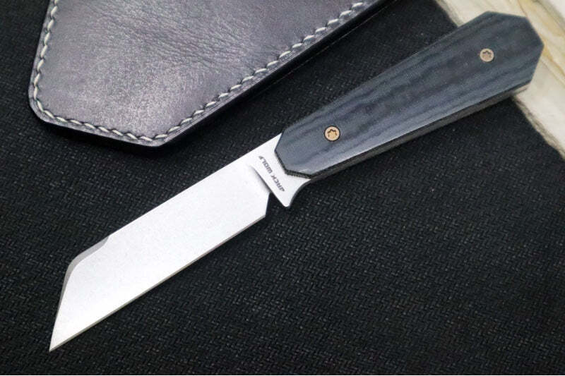 Jack Wolf Knives Midnight FIXedc Fixed Blade - Black Linen Micarta Handle / CPM-