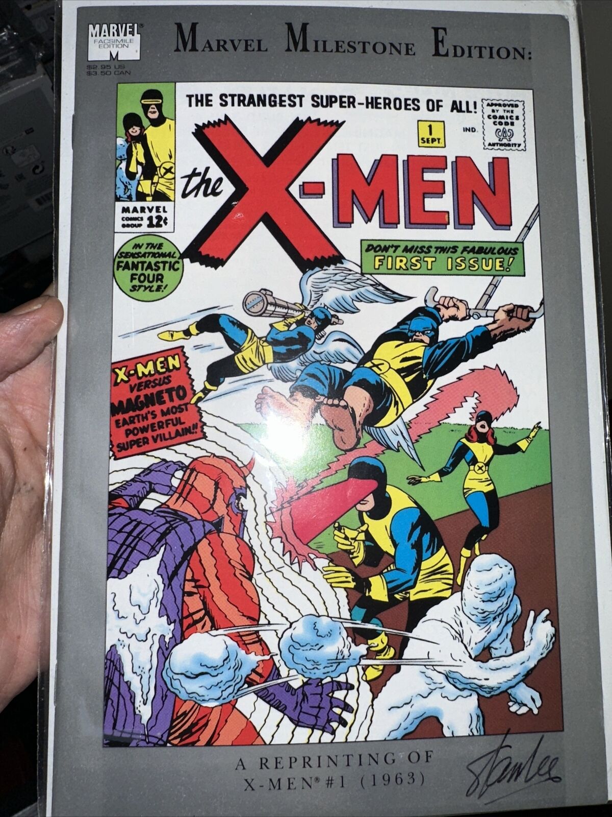1991 MARVEL MILESTONE EDITION: X-MEN  #1 Signed By Stan Lee