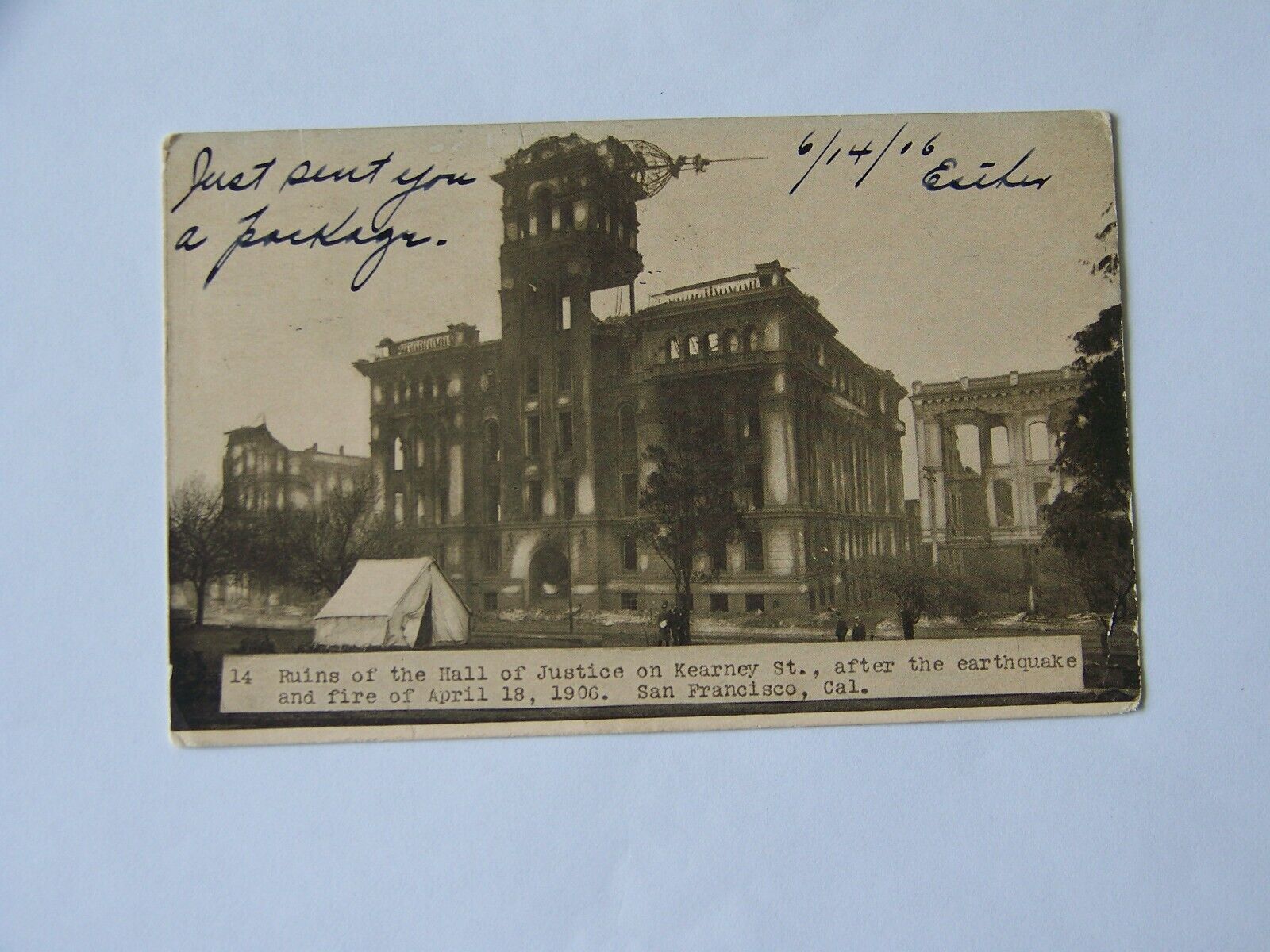 San Francisco California CA Ruins Kearney St Hall of Justic 1906 Earthquake Fire