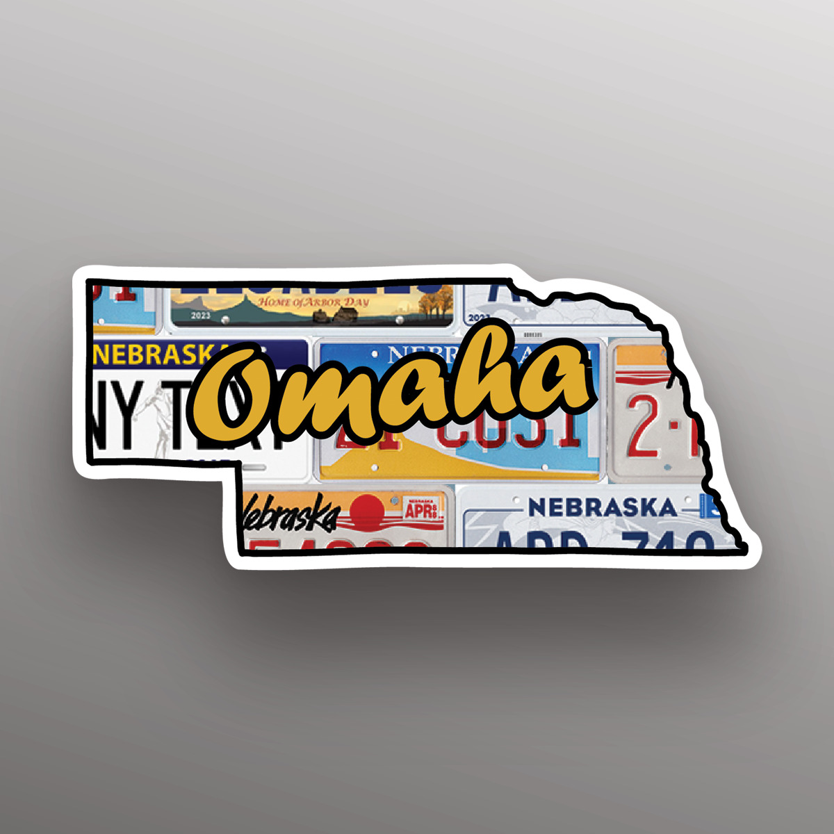 Omaha  Nebraska  State Shape  Great Gift Idea Single 5 Inch Magnet  Made in The