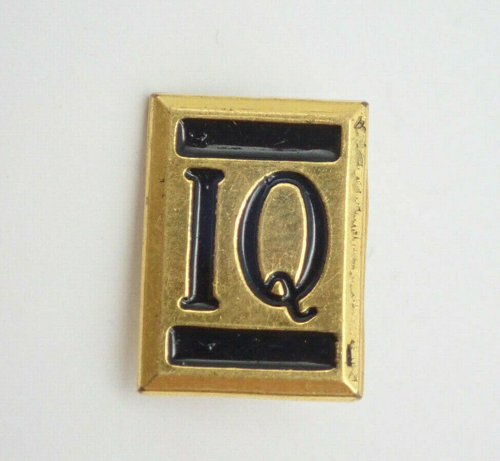 IQ Gold Tone Vintage Lapel Pin
