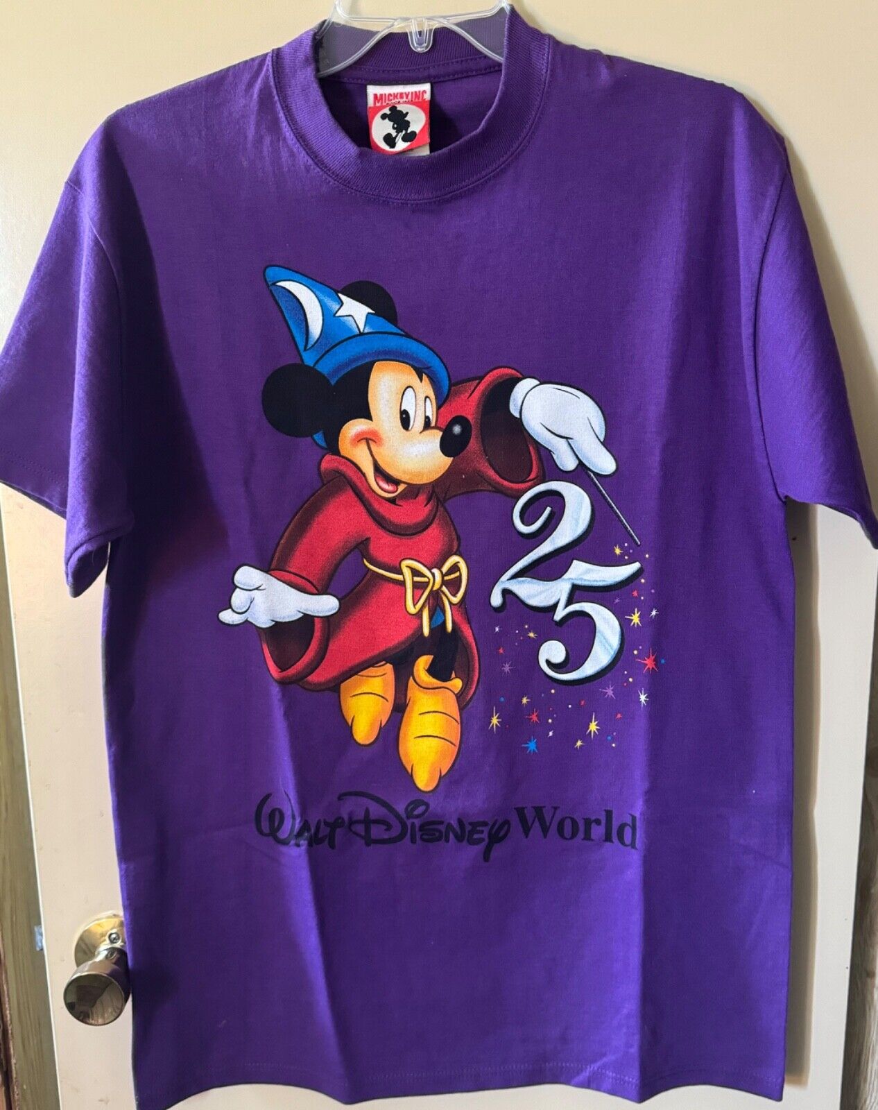 Vintage 1990s Walt Disney World 25th Anniversary Purple T-Shirt M Excellent