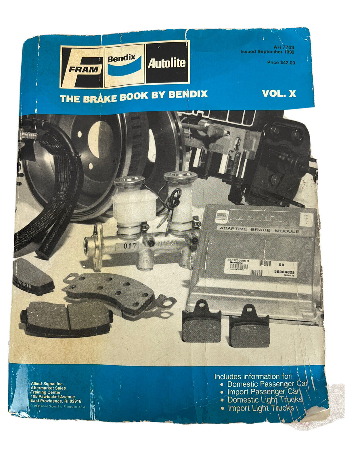 VTG The Brake Book Vol X By Bendix Domestic Import Passenger Cars Trucks 1992