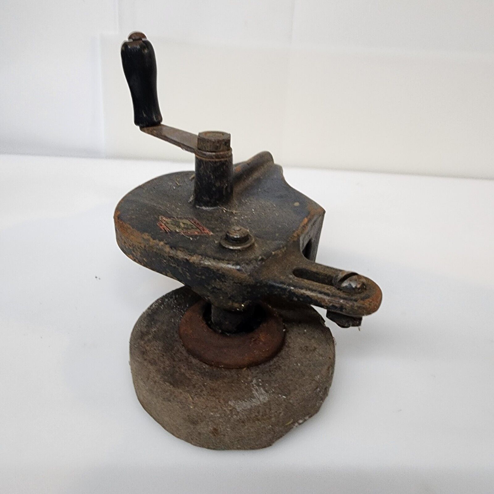 Vintage Tool Bench Hand Crank Grinder/Sharpener With Bench Clamp Luther