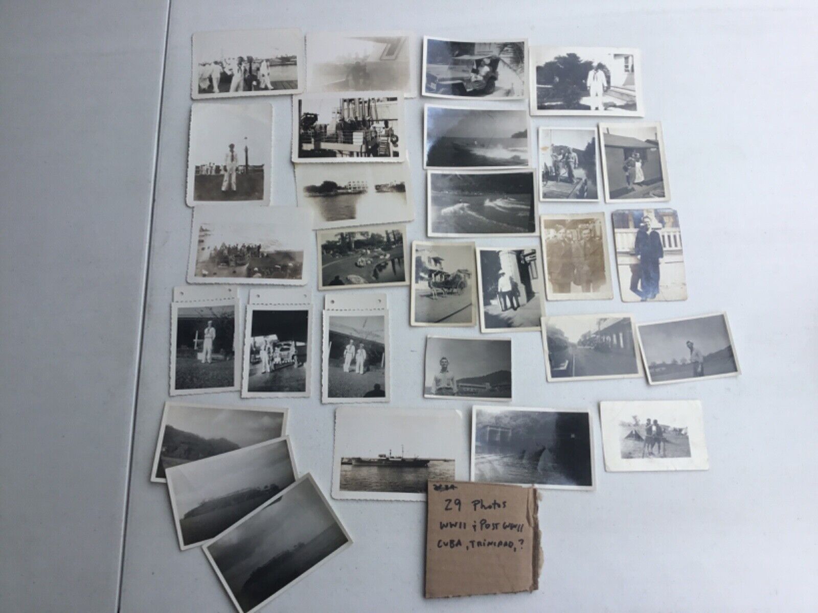 Lot of 29 WWII and Post WWII Photos US Navy Trinidad Cuba USN Shore Patrol B&W