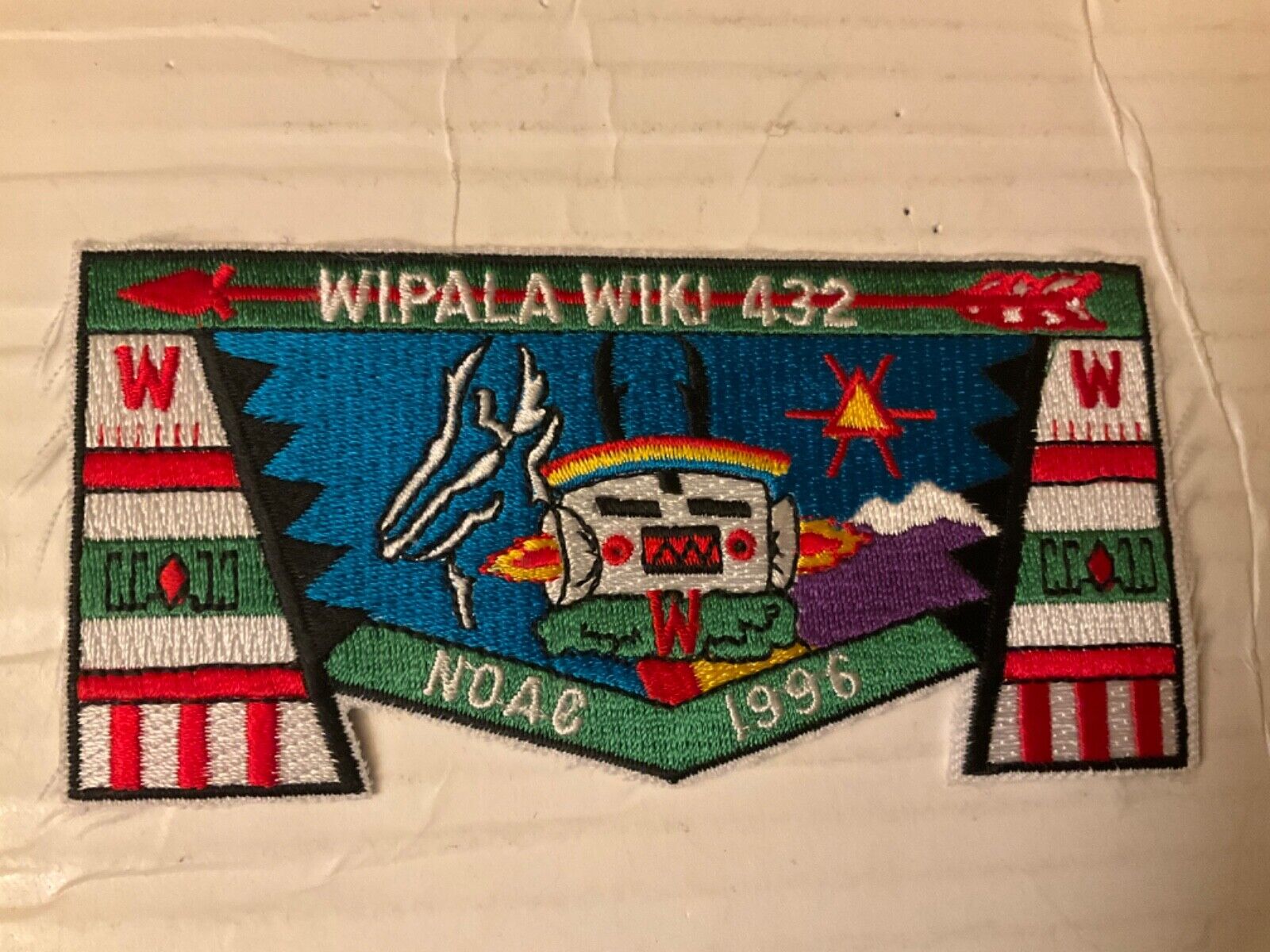 Wipala Wiki  Lodge 432 NOAC 1996 older OA Flap m