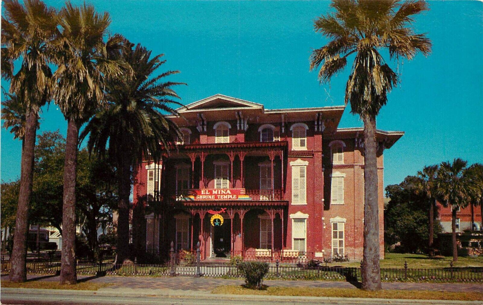 Vintage Postcard El Mina Shrine Temple 24th & Broadway Galveston TX, Fraternal