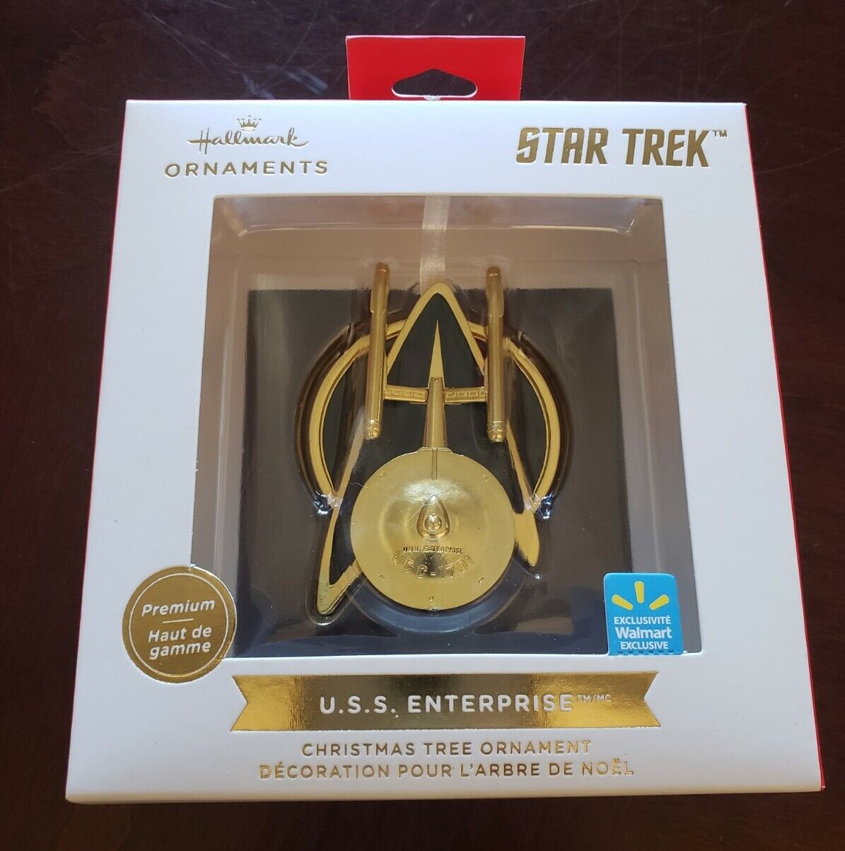 Hallmark Star Trek U.S.S. ENTERPRISE Premium 2021 Gold Christmas Ornament