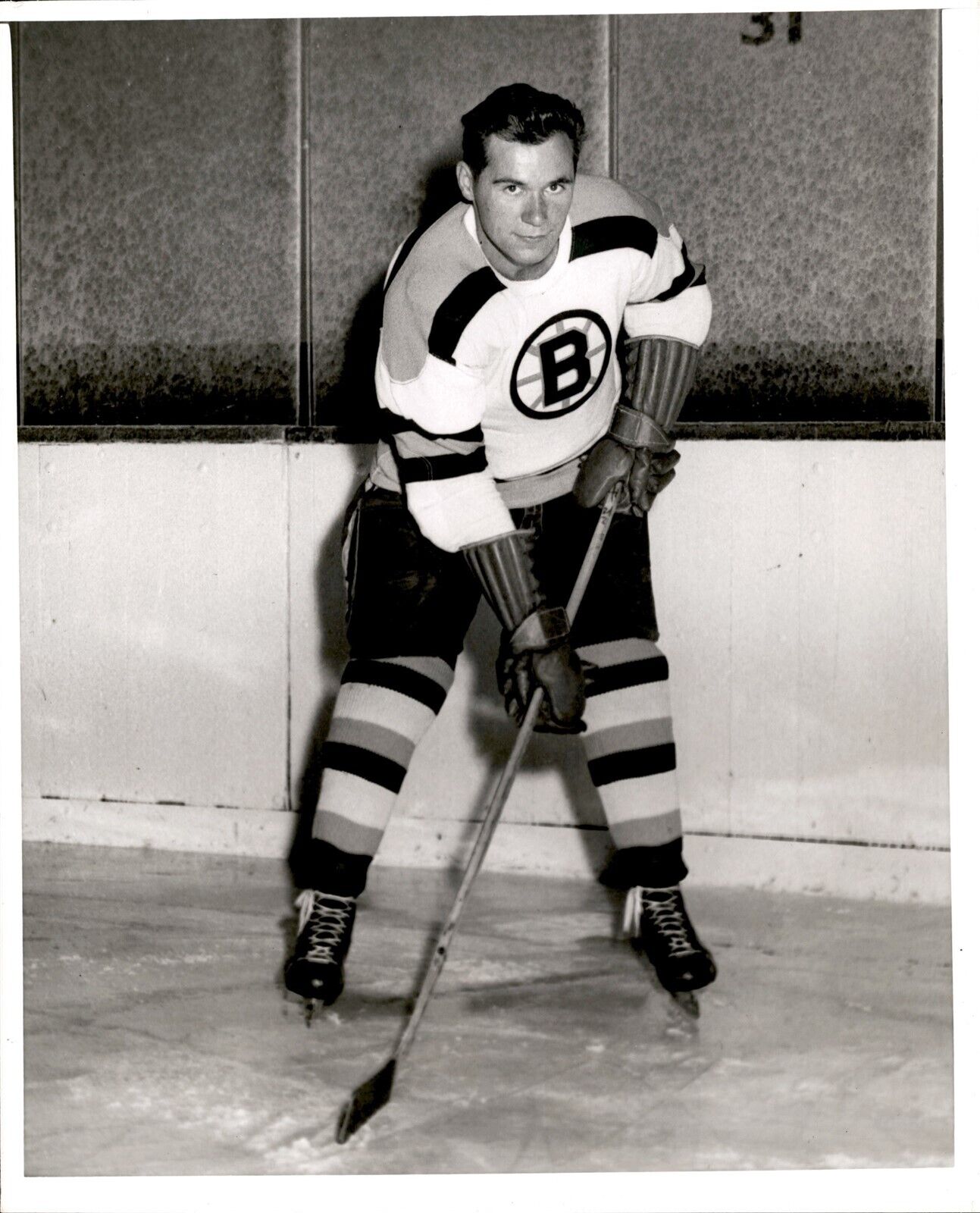 PF42 Original Photo ED KRYZANOWSKI 1948-52 BOSTON BRUINS NHL HOCKEY DEFENSE