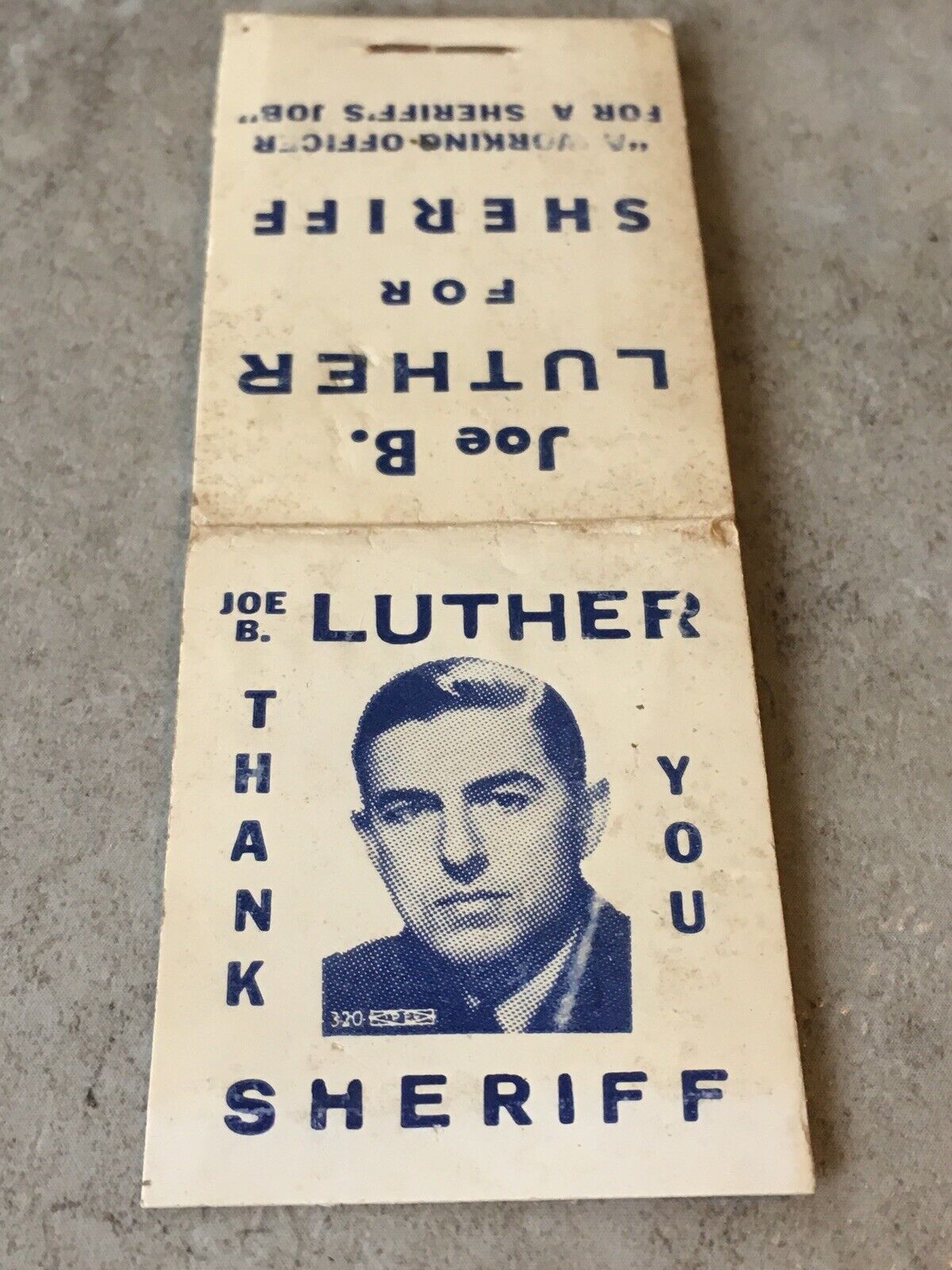 JOE B LUTHER FOR SHERIFF SEWING KIT - Old 30’s AD w/ Police Badge Patch Kit RARE