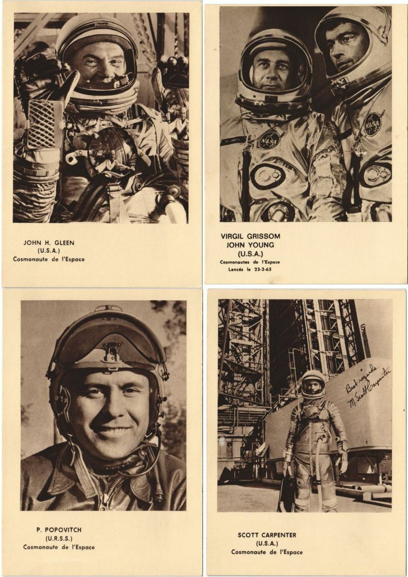 SPACE, RUSSIA, U.S.A 9 Vintage Postcards 1965 (L3695)