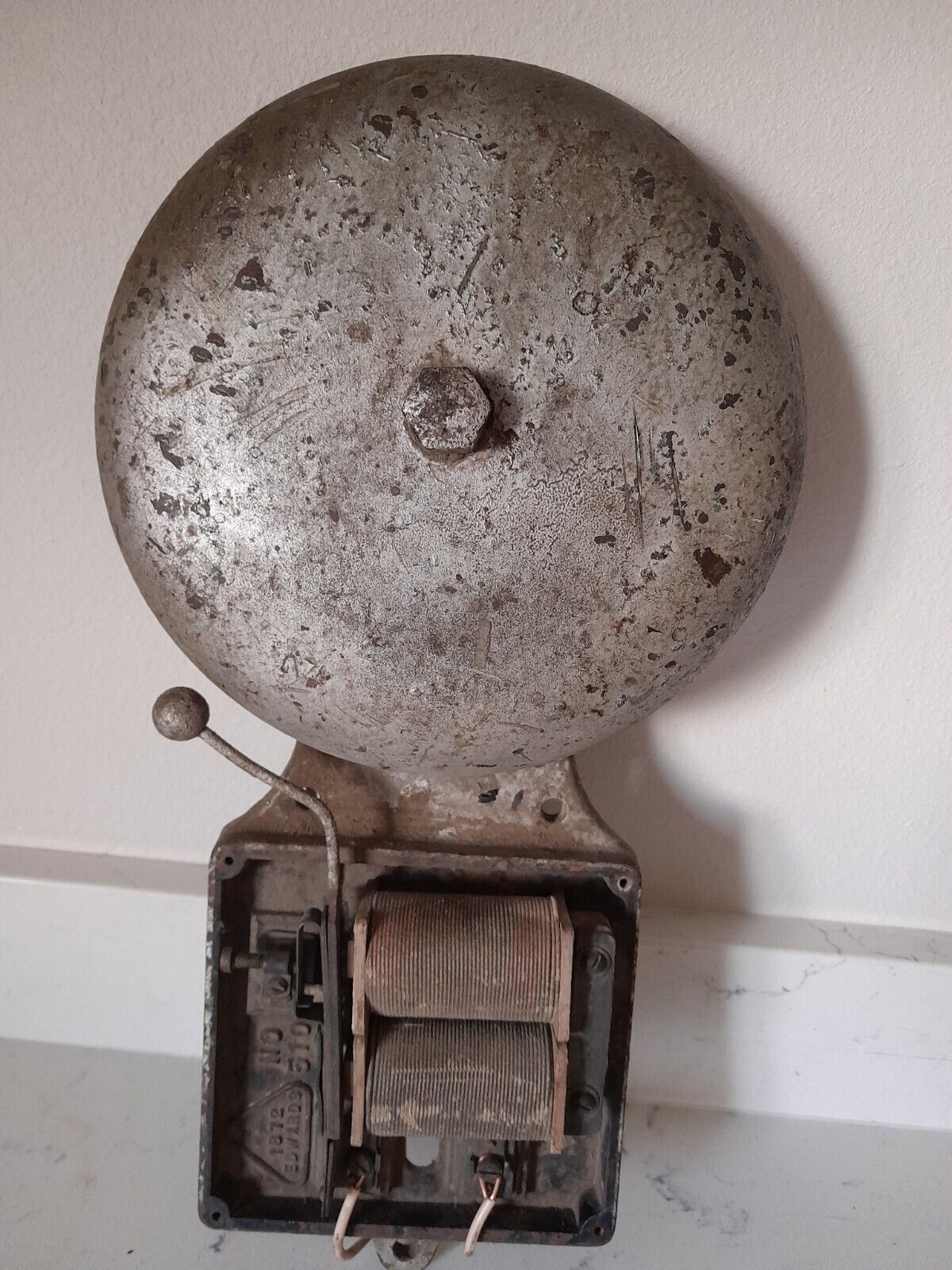 Antique 1872 Edwards 510 Transformer Bell Cast Iron Wall Mount Fire Alarm Boxing