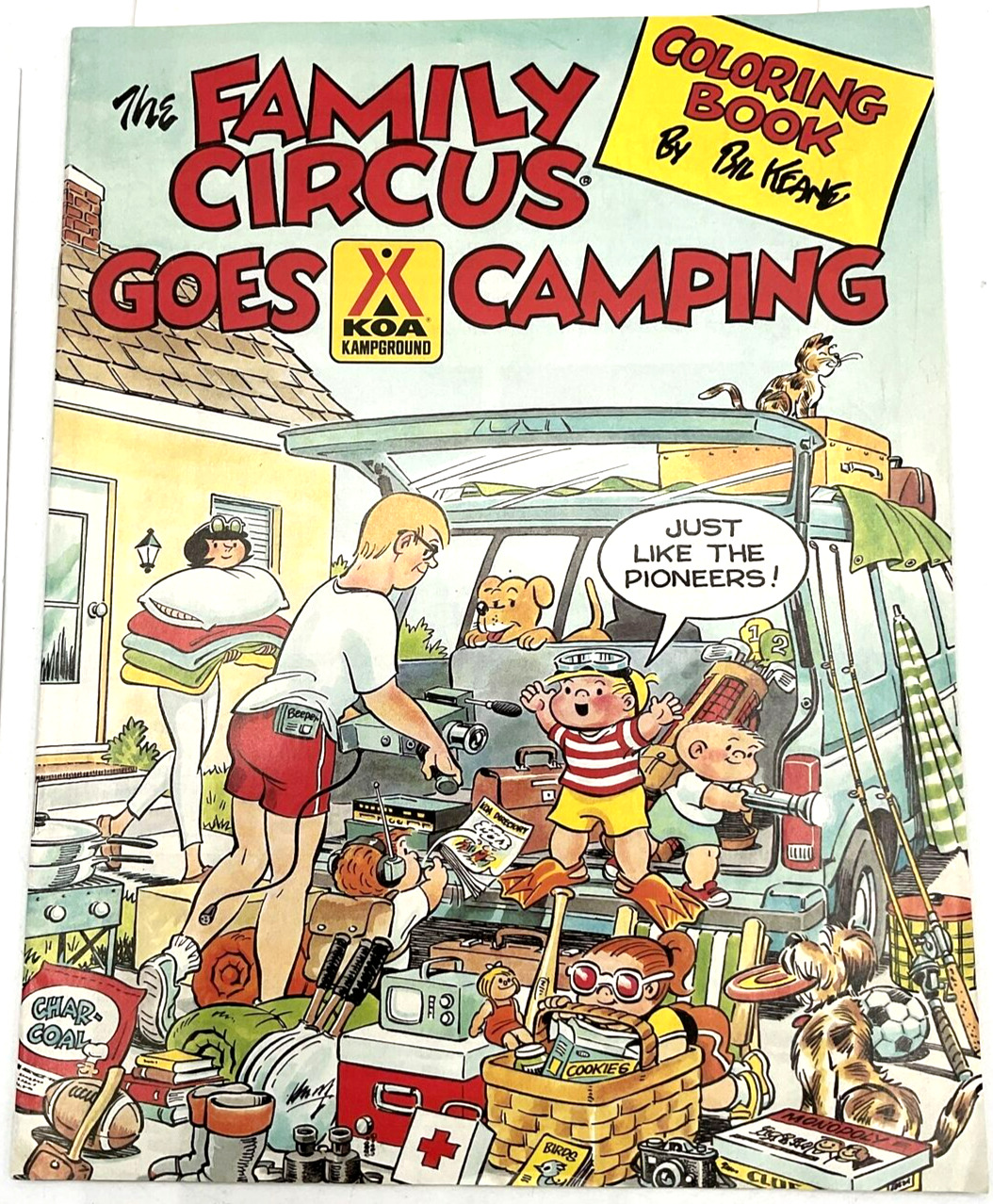 Vintage 1987 KOA Kampground Coloring Book by Bil Keane Family Circus Lake Tahoe