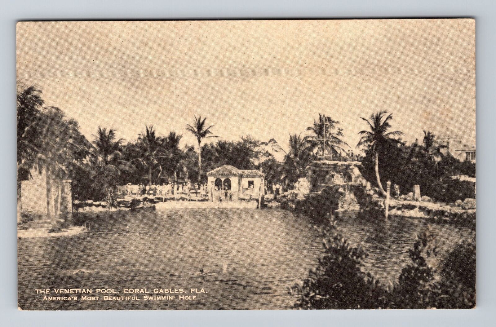 Coral Gable FL-Florida, The Venetian Pool Popular Swimming Spot Vintage Postcard