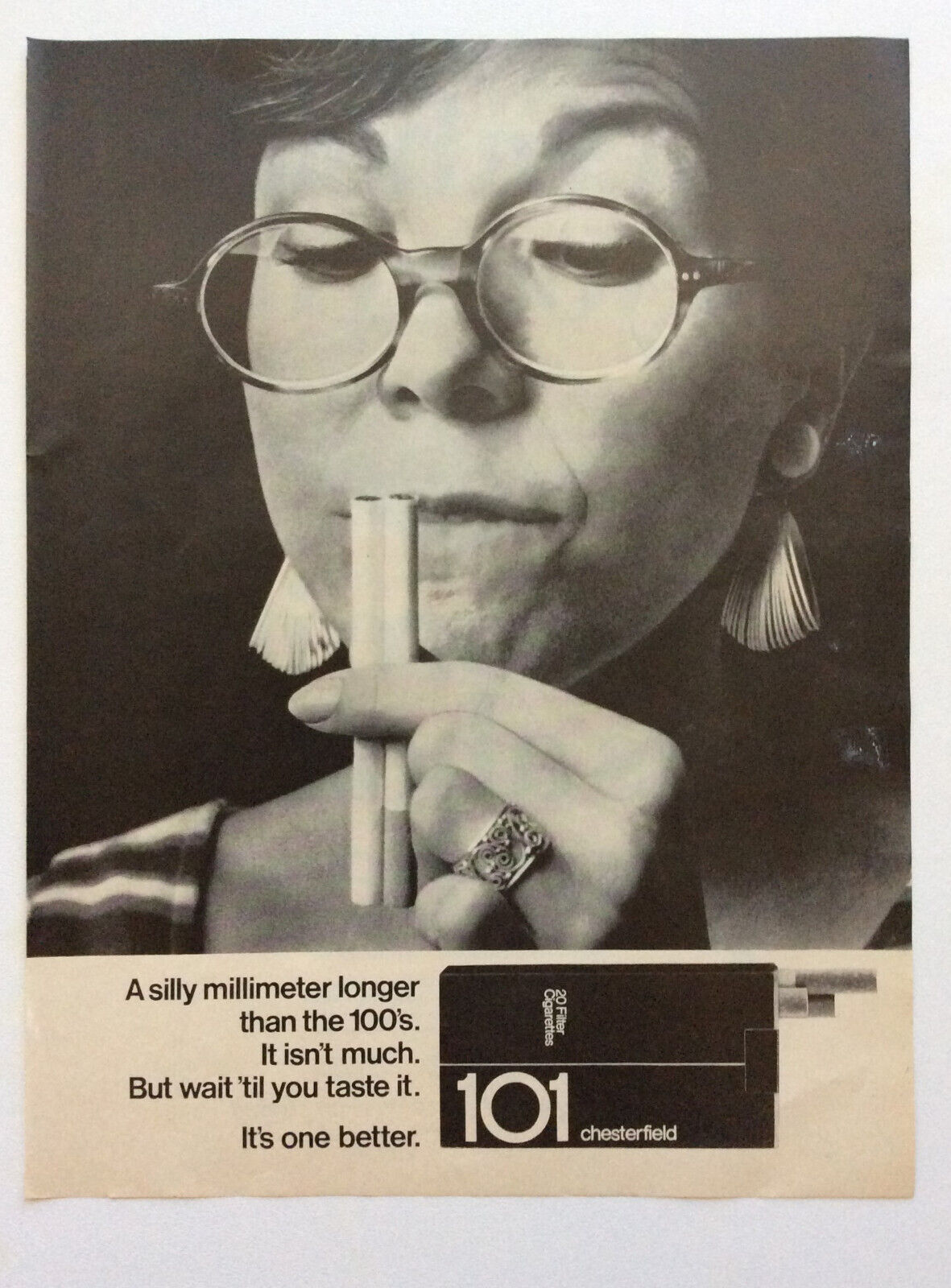 1967 Chesterfield 101 Cigarettes, Contac Cold Medicine Vintage Print Ads