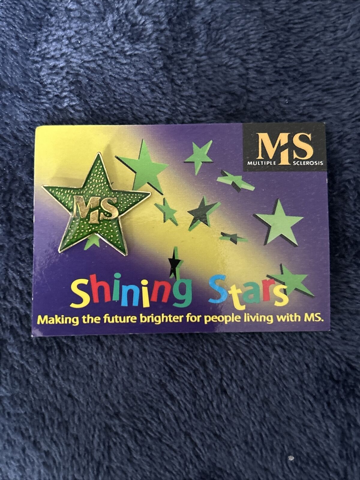 Multiple Sclerosis MS Charity Pin Badge Shining Stars Green
