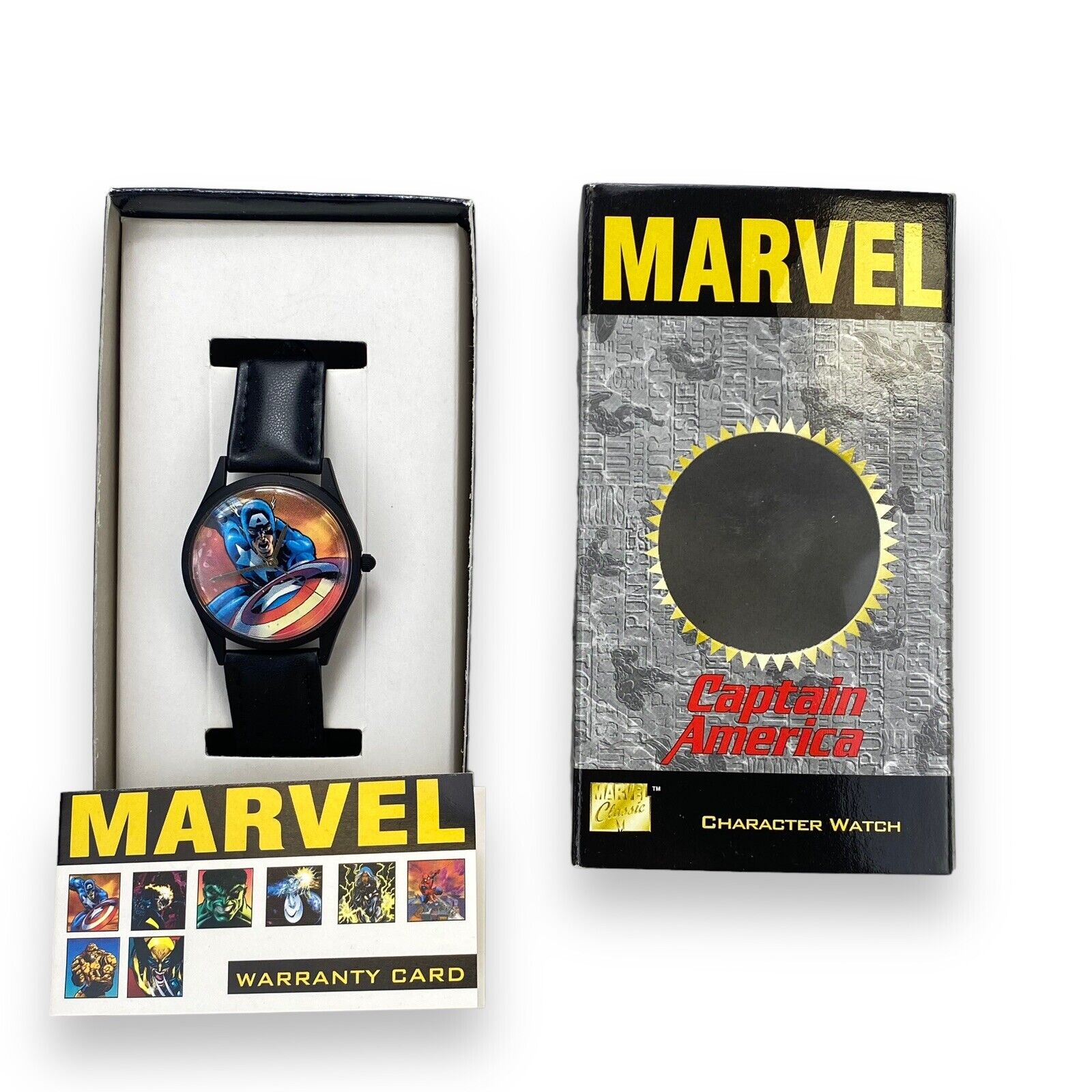 VTG 1996 Captain America Classic Character Watch Adult Wristwatch Marvel - NEW
