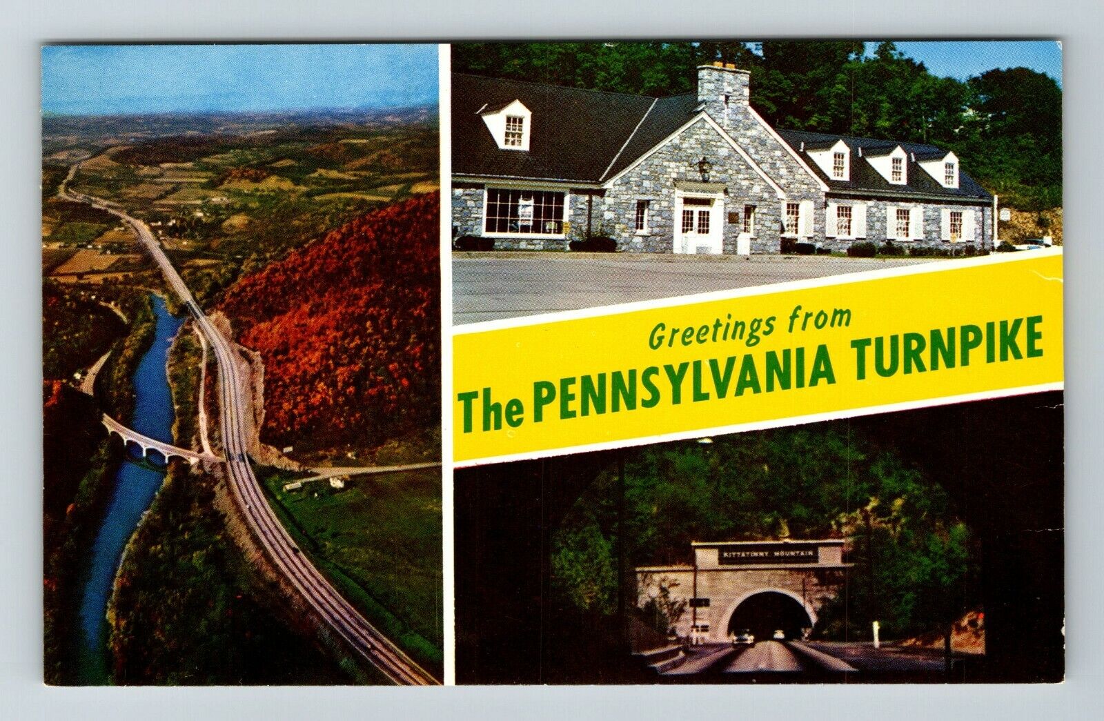 Turnpike PA-Pennsylvania Banner Greetings  Vintage Souvenir Postcard
