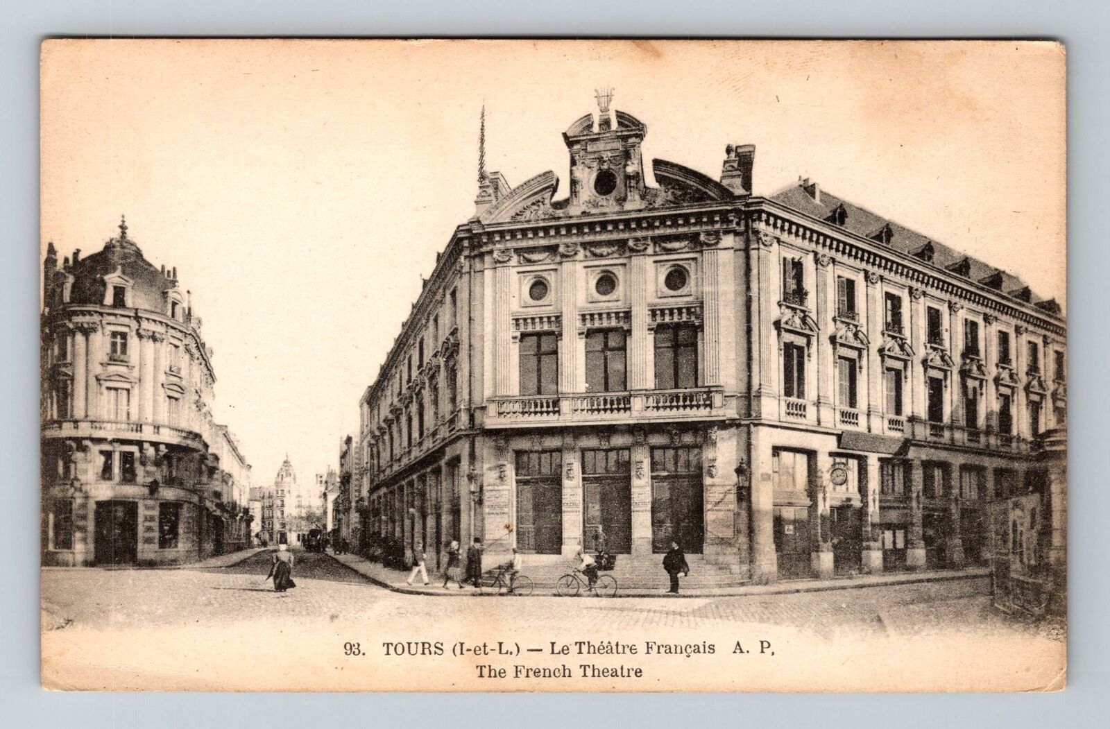 Tours-France, The French Theater, Vintage Postcard