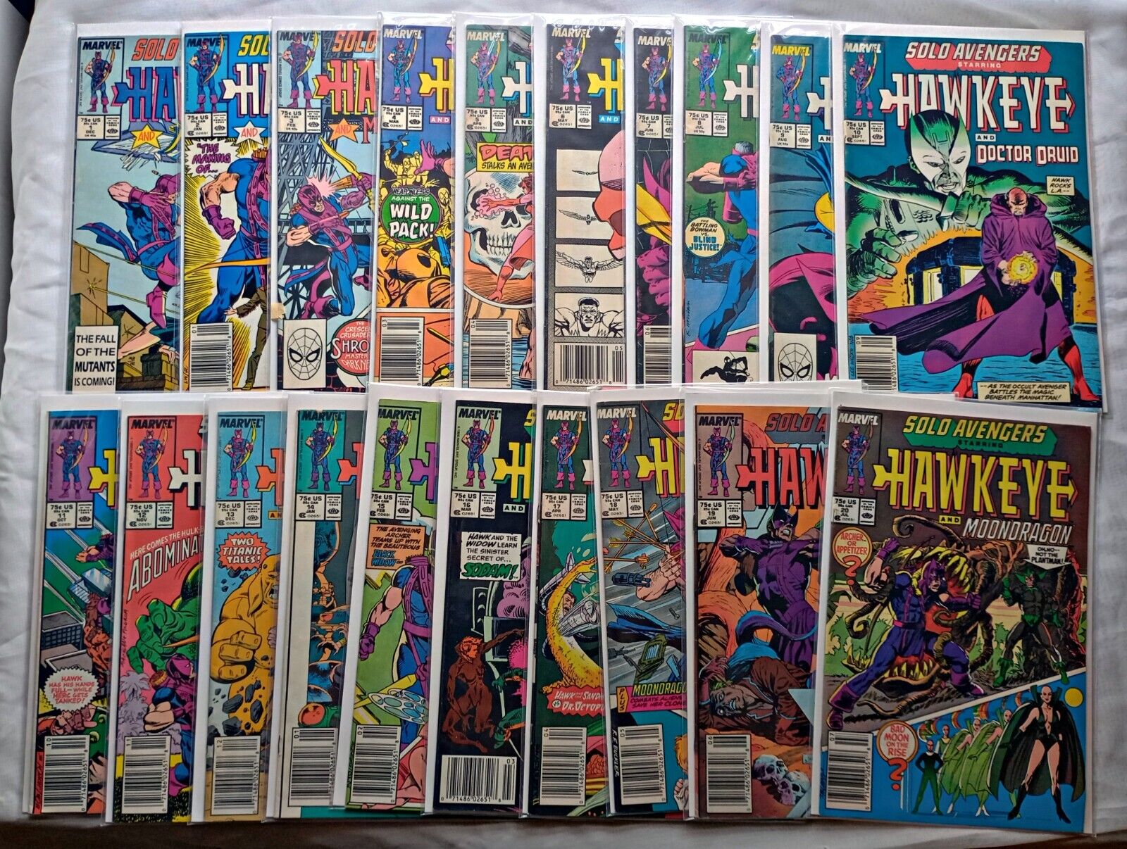 Solo Avengers Hawkeye #1-20, Marvel 1987 Complete Run