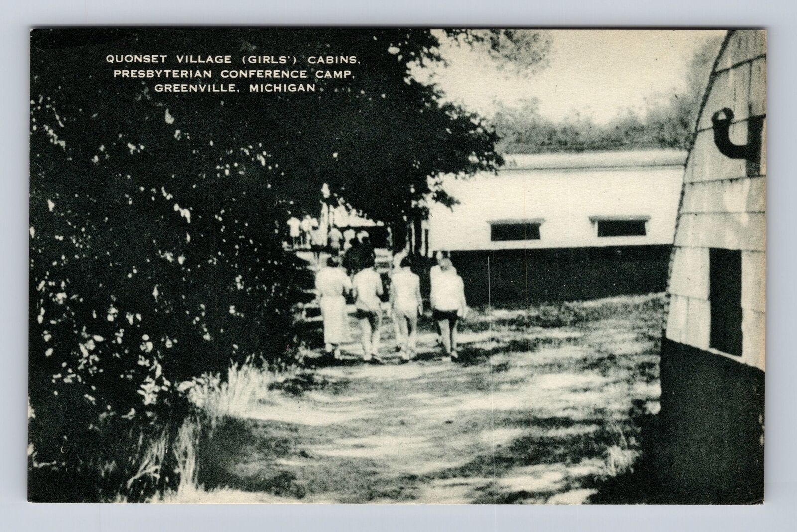 Greenville MI-Michigan, Quonset Village Cabins, Antique, Vintage Postcard