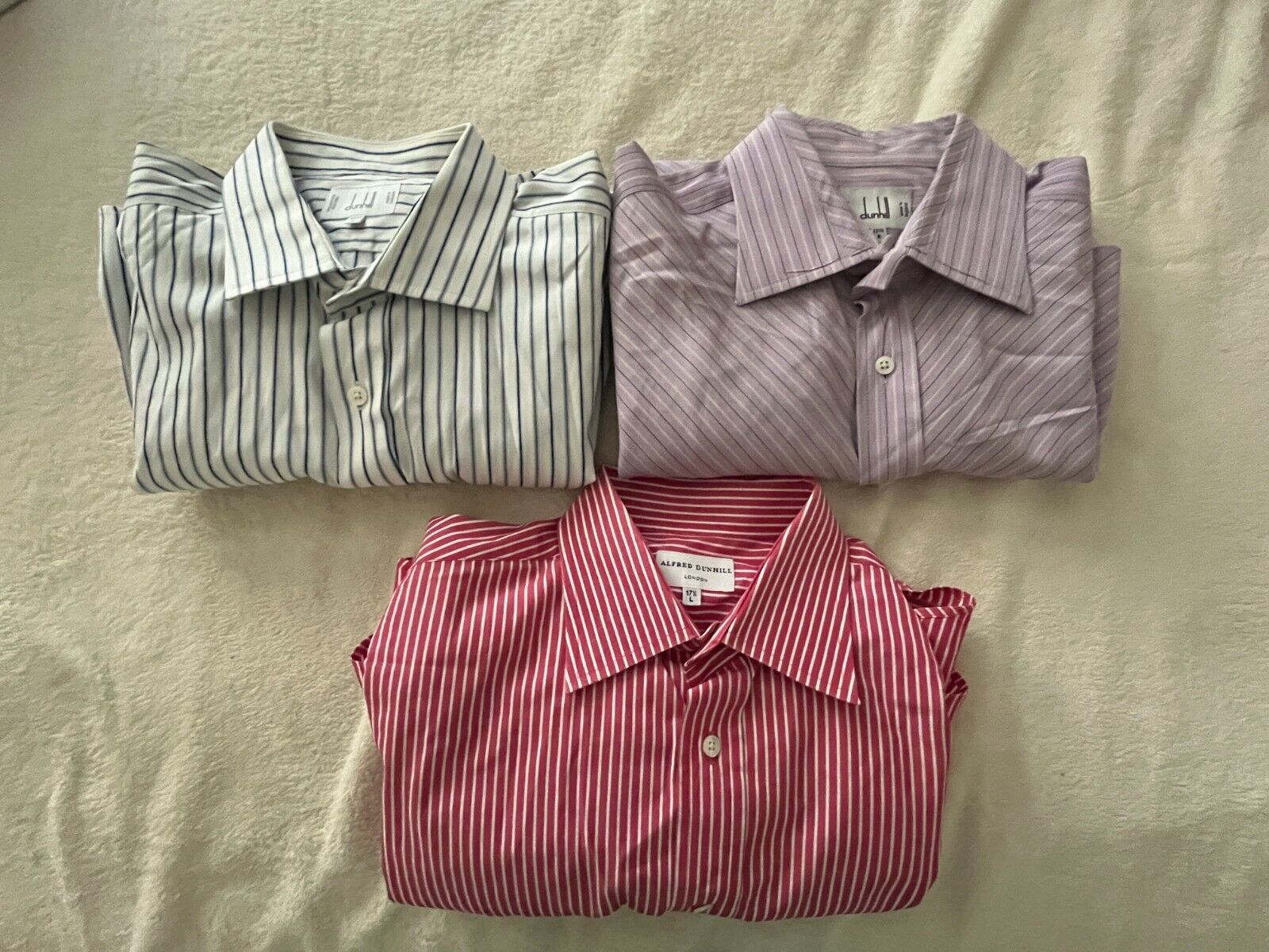 Judd's Lot of 3 Excellent Dunhill Dress Shirts Men's Size 17-1/2