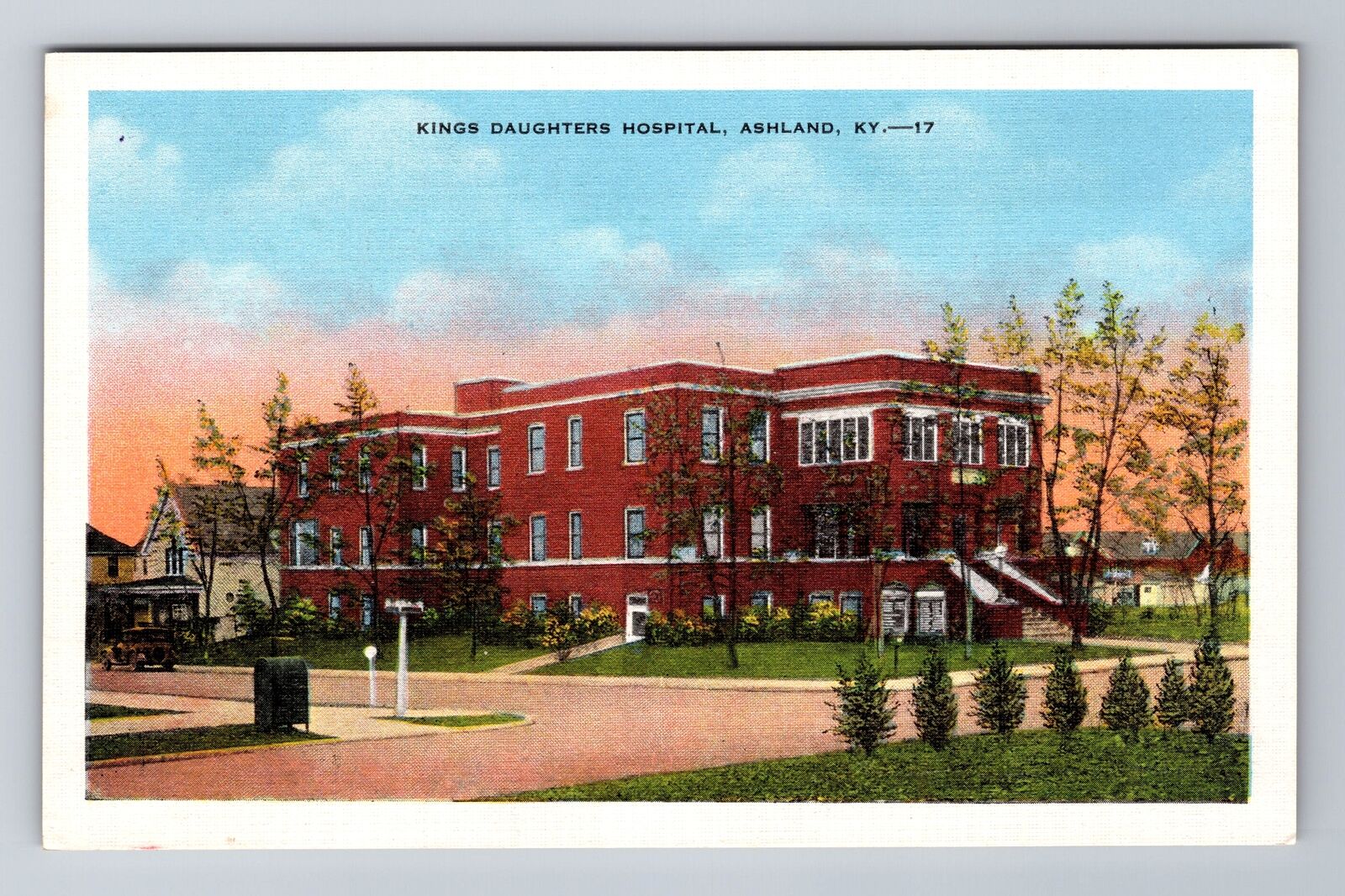 Ashland KY-Kentucky, Kings Daughters Hospital, Antique, Vintage Postcard