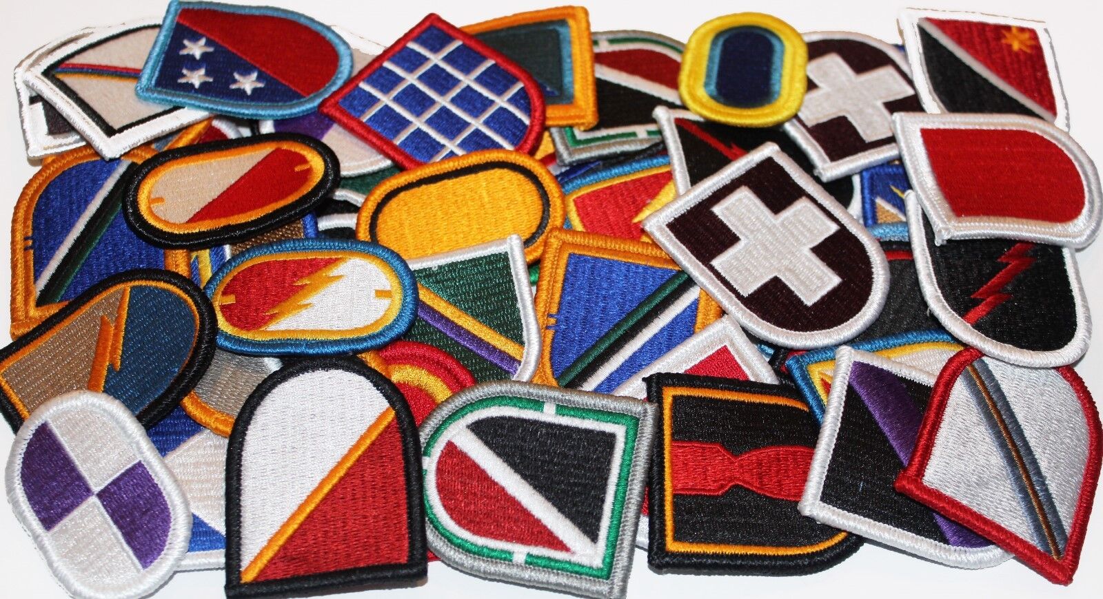 Mixed Lot of 50 Army Insignia Beret Multicolor Flash & Oval ABN Military Patches