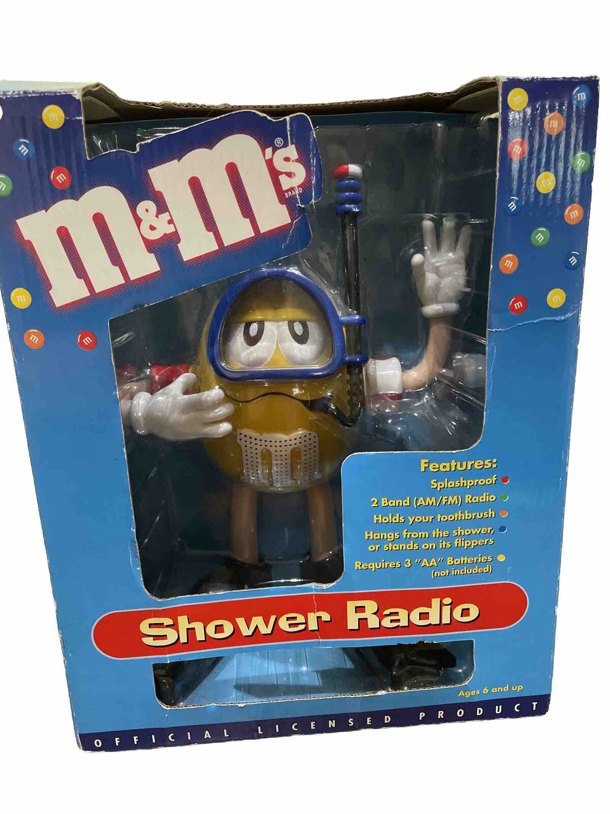 M&M\'s Yellow Peanut Mars Scuba Diver Shower Radio, Toothbrush Holder NEW