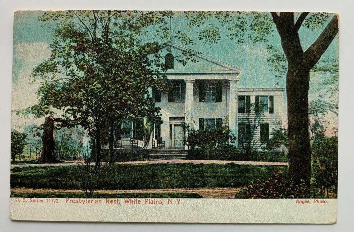 NY Postcard White Plains New York Presbyterian Rest home house Westchester Cty