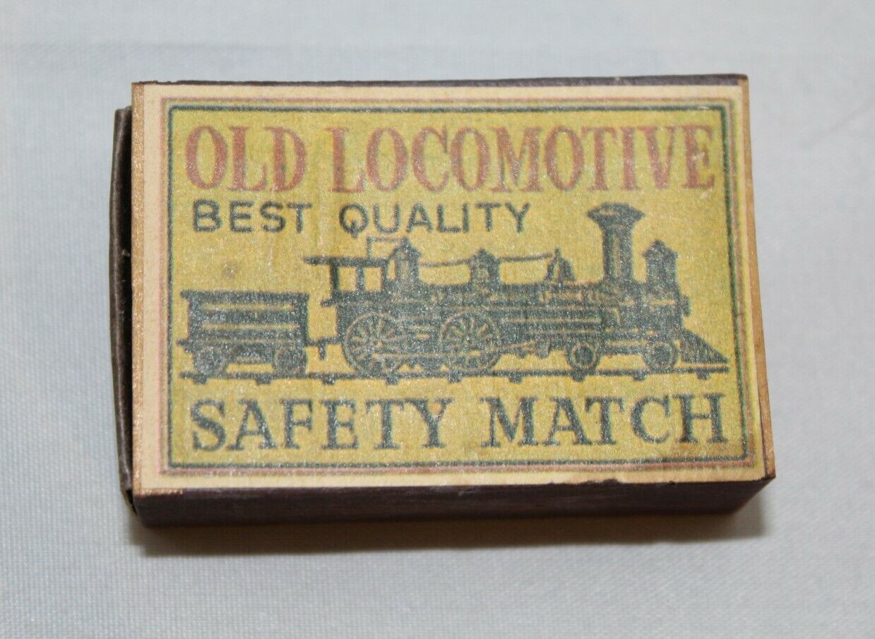 ANTIQUE OLD LOCOMOTIVE BEST QUALITY SAFETY MATCH BOX SLEEVE EXCELLENT CONDITION 