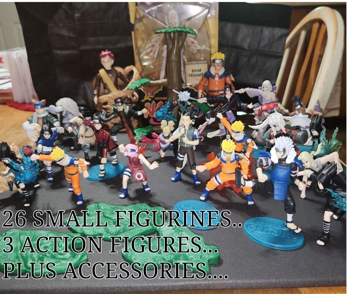 💠 NARUTO action figures & figurines by MATTEL plus Accessories. OVER 30 PCS...
